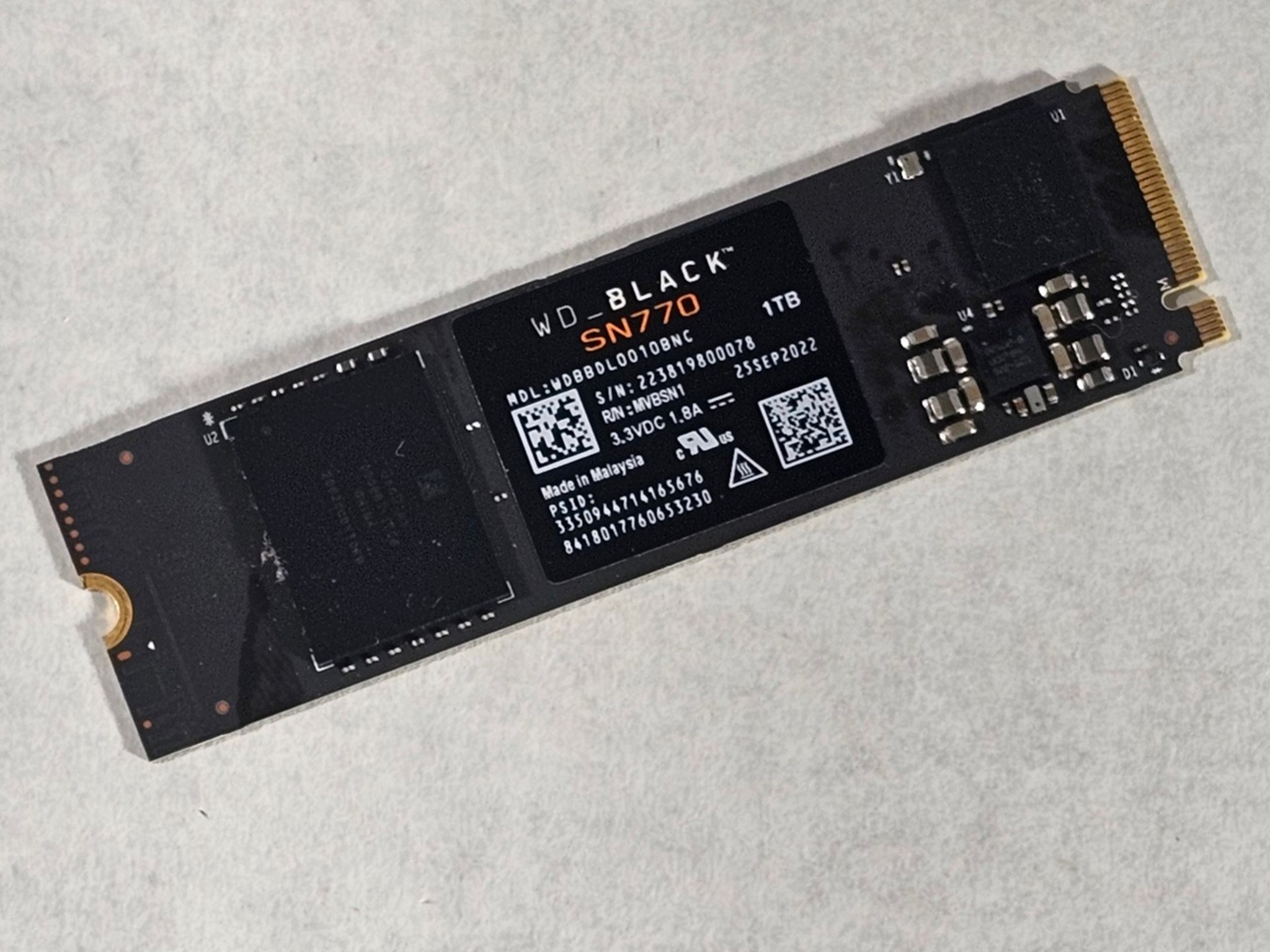 1TB NVMe M.2 SSD WD Black SN770