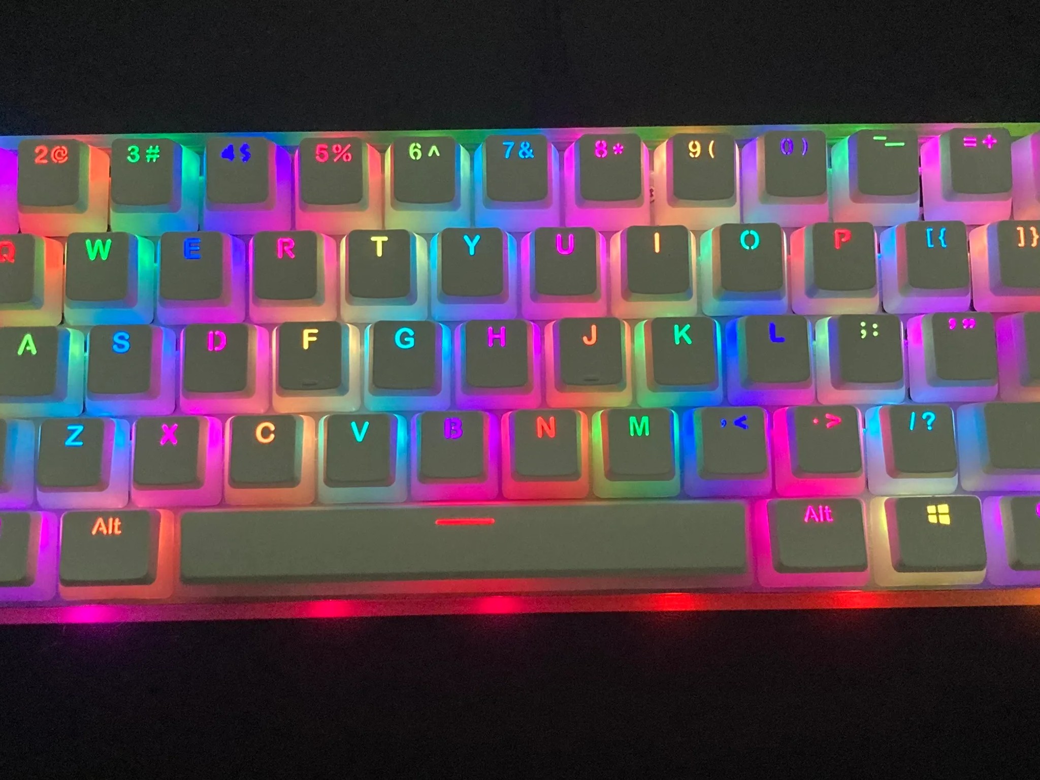 (PUDDING KEYCAPS) Gs61 Mechanical Keyboard (Transparent Bottom)