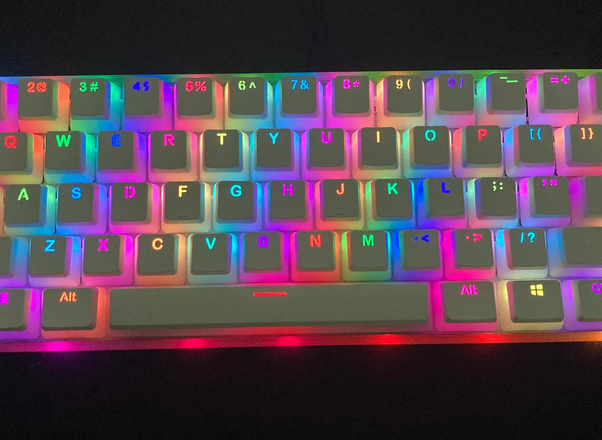 (PUDDING KEYCAPS) Gs61 Mechanical Keyboard (Transparent Bottom)