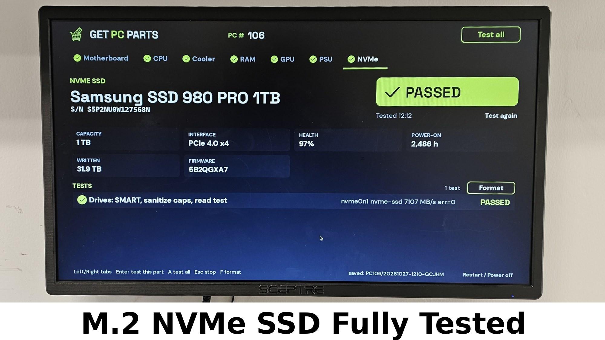 1TB NVMe M.2 SSD Samsung 980 PRO Gen3