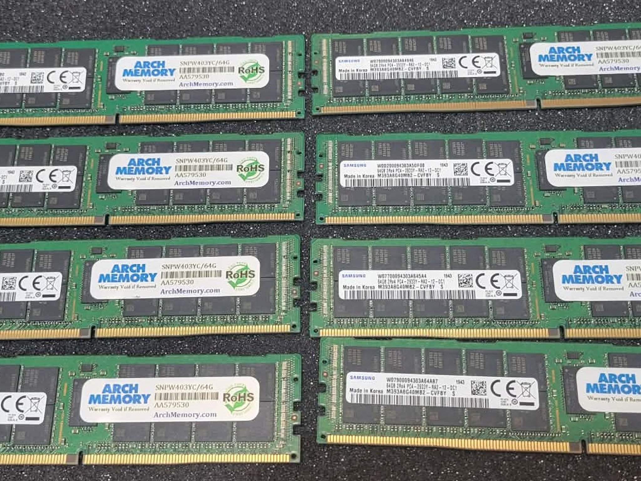 Samsung (8X64GB) 512GB 2Rx4 PC4-2933Y-RA2-12-DC1 Registered ECC Memory DDR4