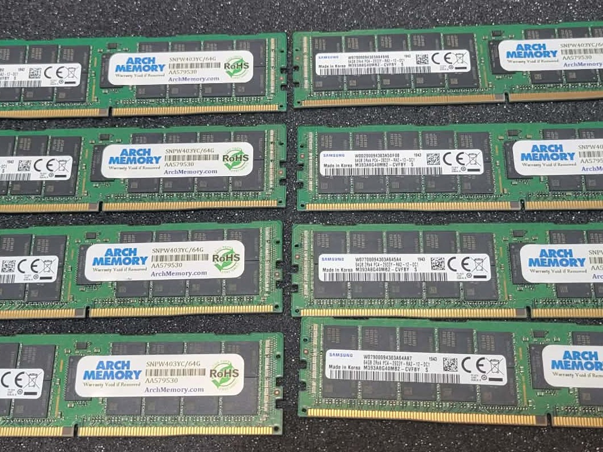 Samsung (8X64GB) 512GB 2Rx4 PC4-2933Y-RA2-12-DC1 Registered ECC Memory DDR4