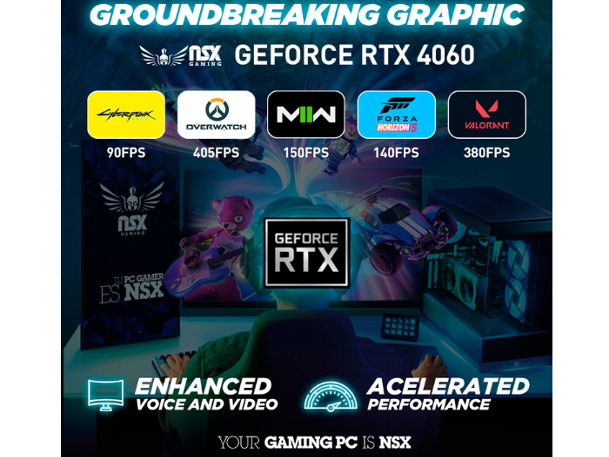 TitanX 4060 PC AMD Ryzen 5 5600X, Geforce RTX 4060, 1TB NVME SSD, 16GB DDR4 RAM 3600, Windows 11