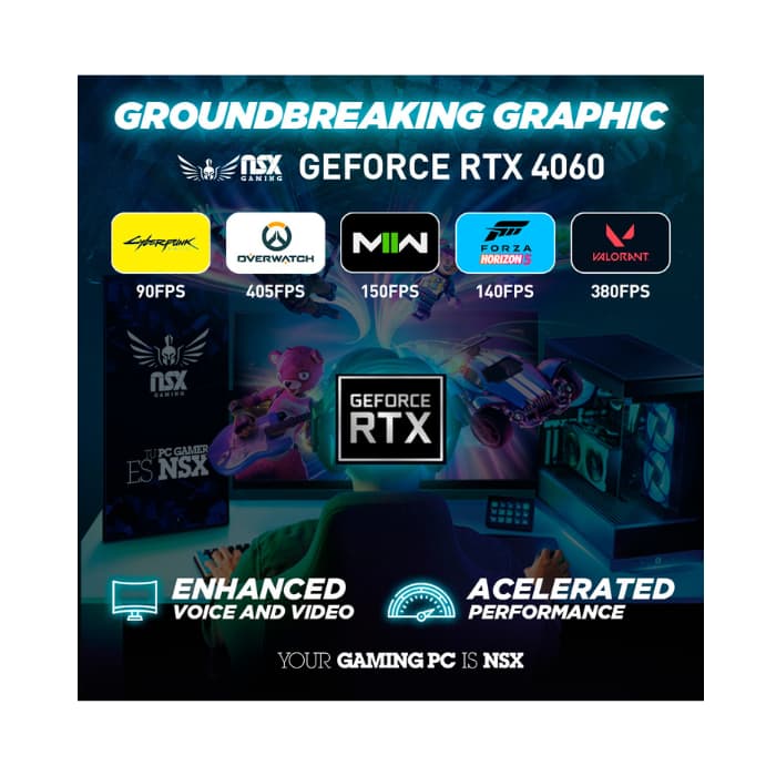 TitanX 4060 PC AMD Ryzen 5 5600X, Geforce RTX 4060, 1TB NVME SSD, 16GB DDR4 RAM 3600, Windows 11