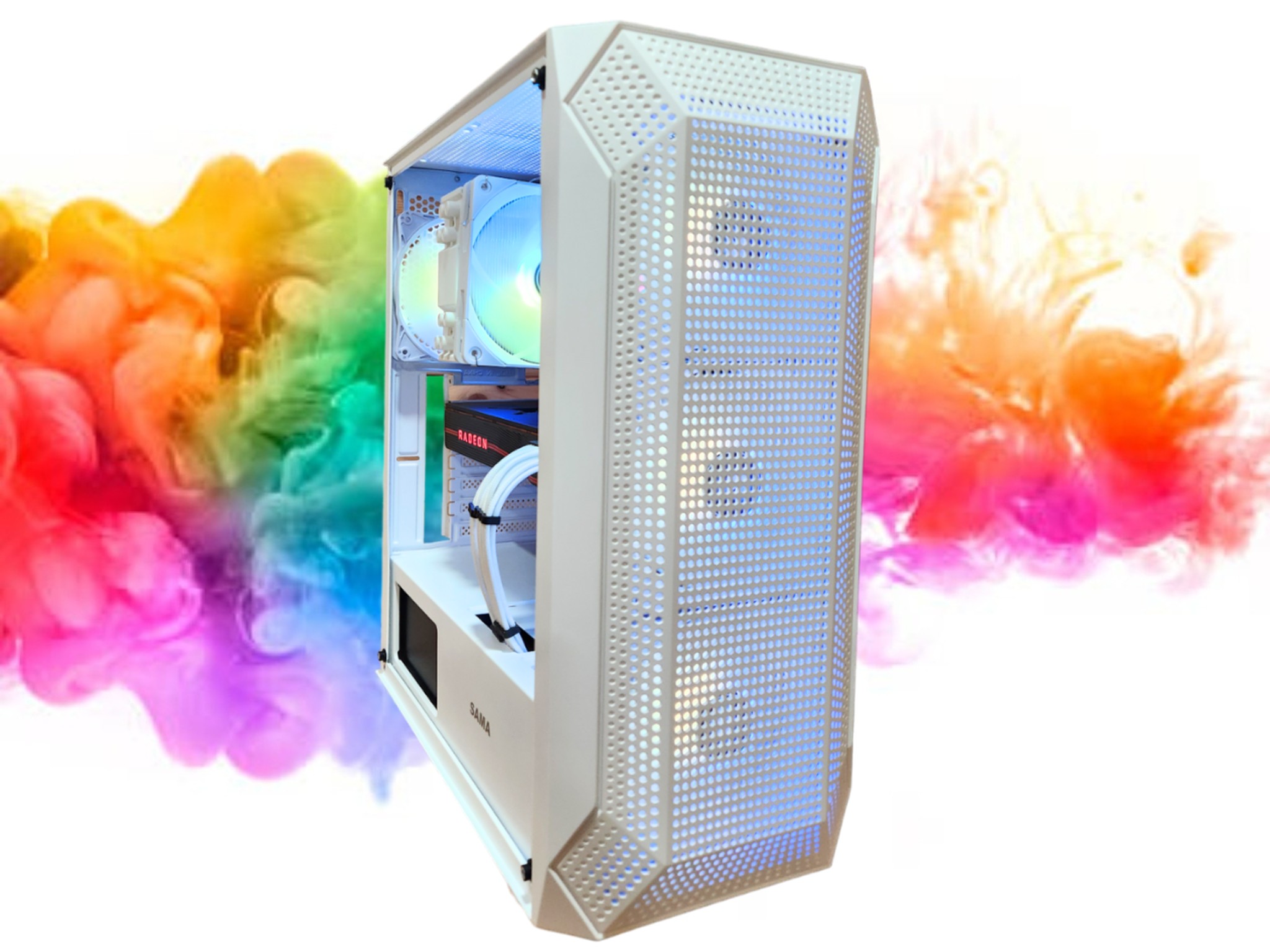 ON SALE: RX 5700 XT 8GB + Ryzen 5 + 512GB SSD + 16GBs RGB RAM + 5 RGB Fans ( White RGB Gaming PC )