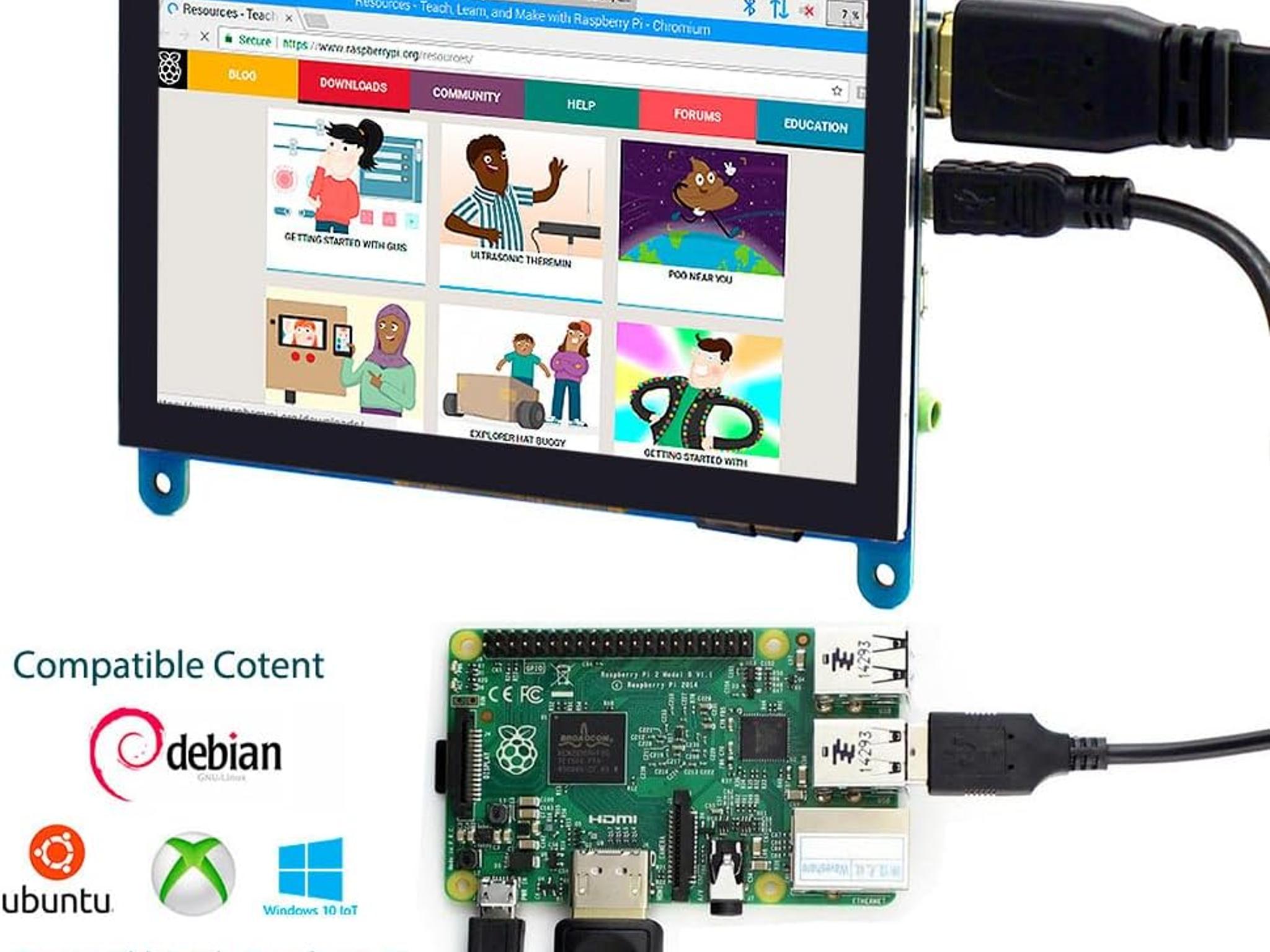 5" Touchscreen Monitor for Raspberry Pi 800x480 IPS DSI LCD Capacitive Touch Plug  Play Pi 5/4/3