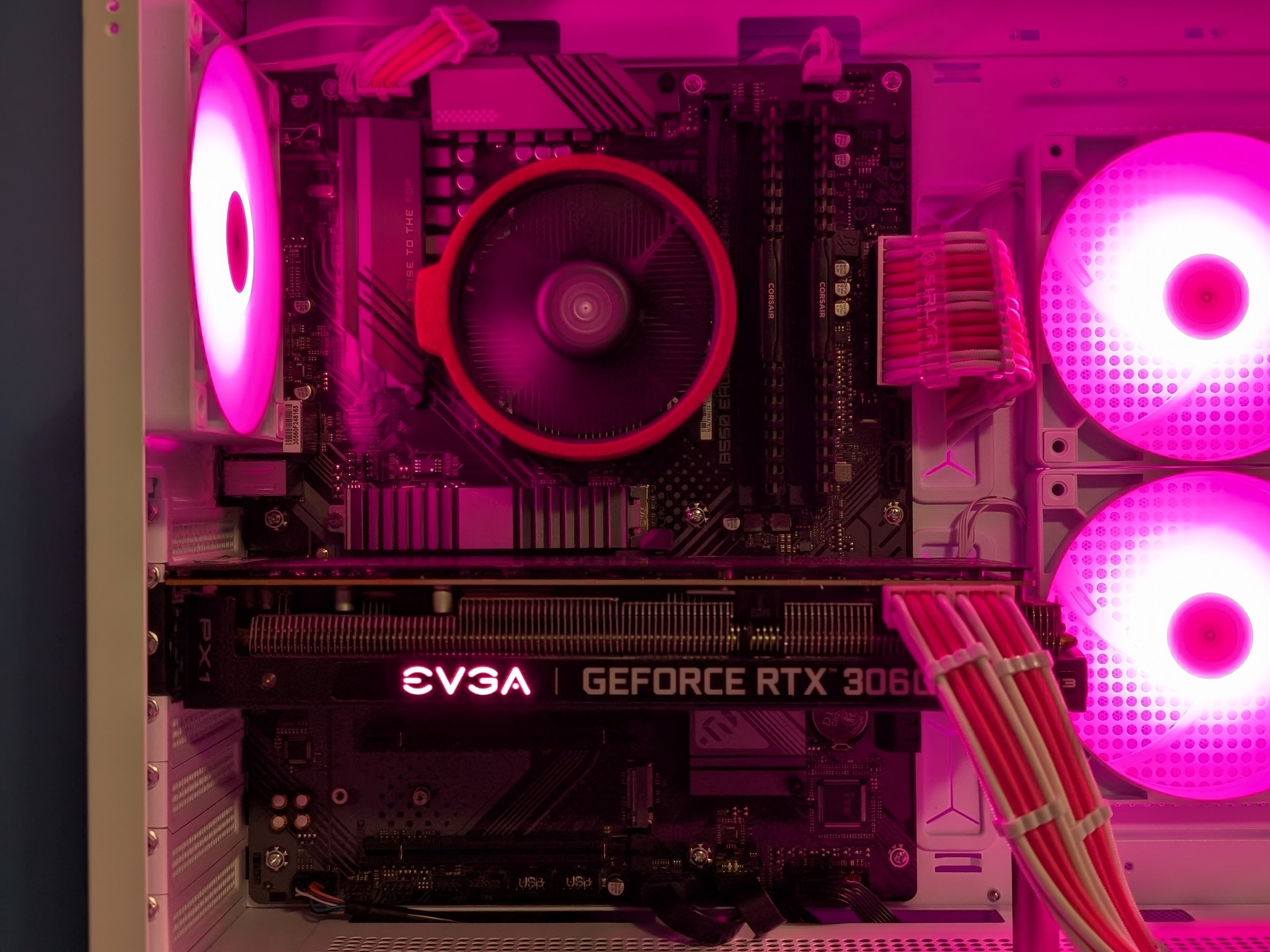 Pink & White Gaming PC | RTX 3060 Ti | Ryzen 5 5500 | 16GB RAM | NVMe SSD