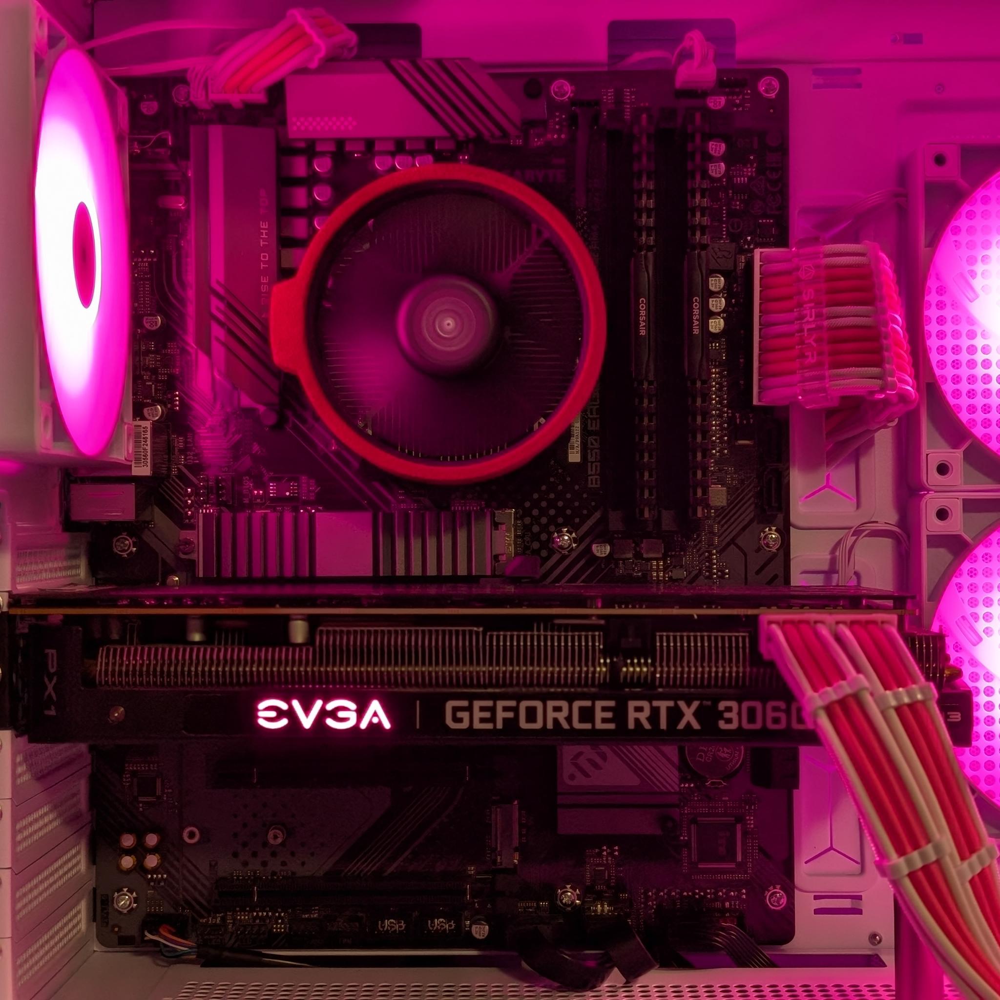 Pink & White Gaming PC | RTX 3060 Ti | Ryzen 5 5500 | 16GB RAM | NVMe SSD