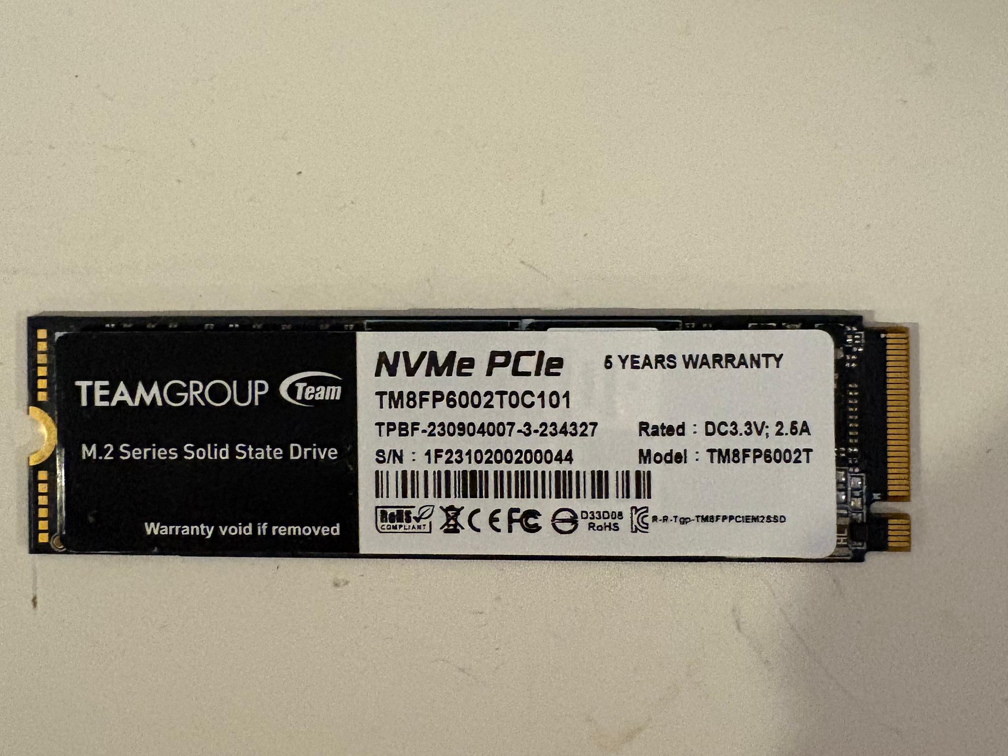 TeamGroup 2TB MP33 NVME SSD (M.2 22x80mm)