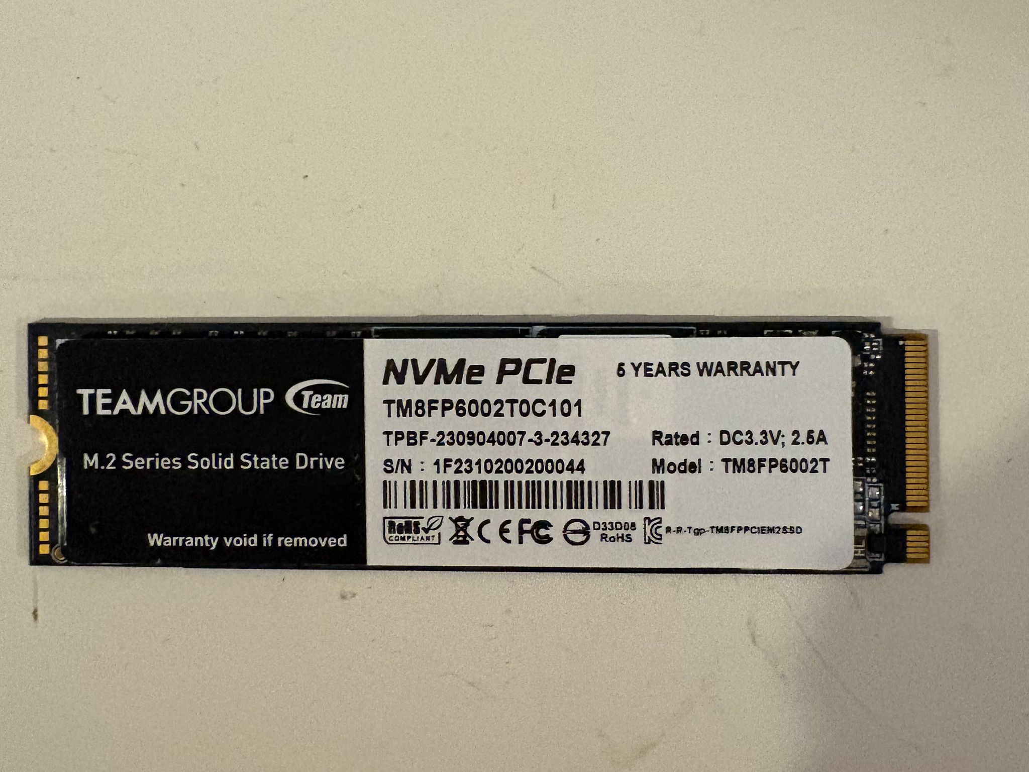 TeamGroup 2TB MP33 NVME SSD (M.2 22x80mm)