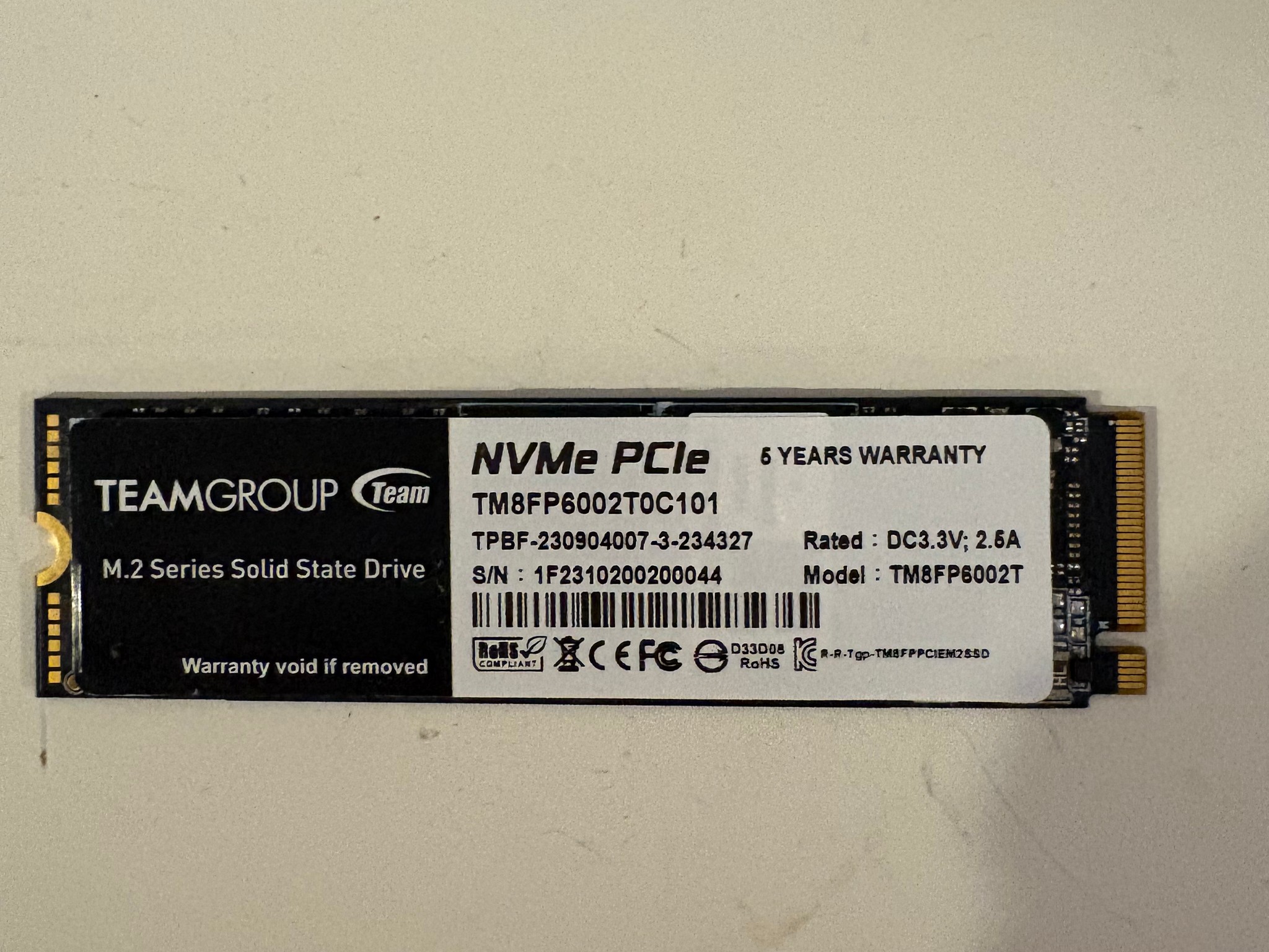 TeamGroup 2TB MP33 NVME SSD (M.2 22x80mm)
