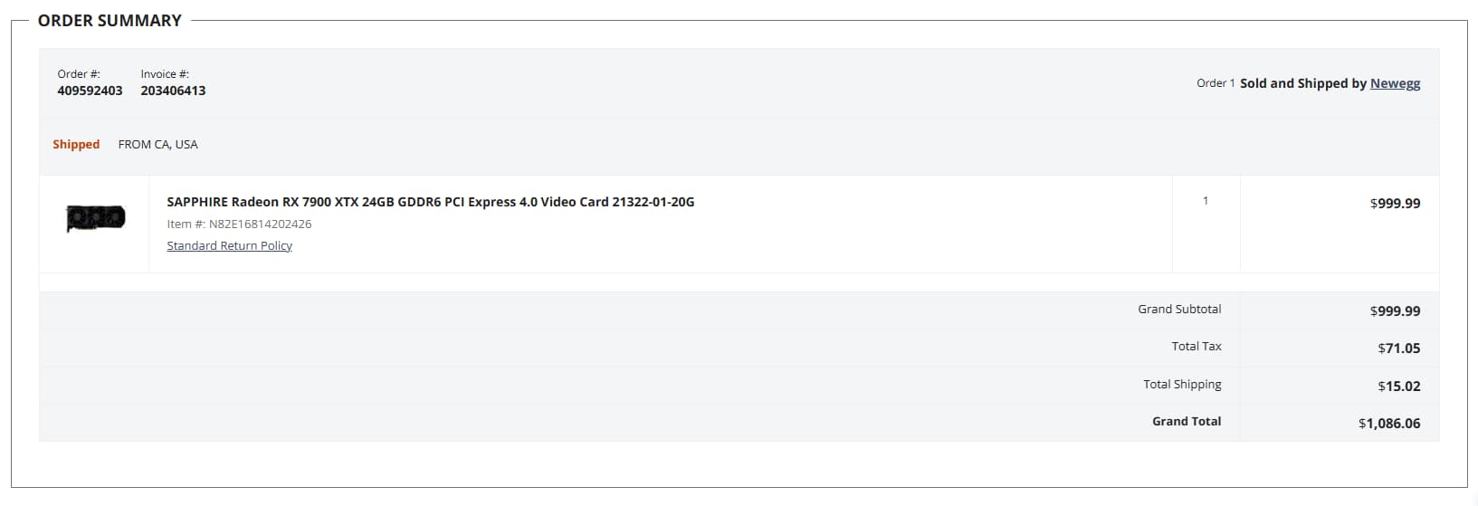 Sapphire AMD Radeon RX 7900 XTX 24GB