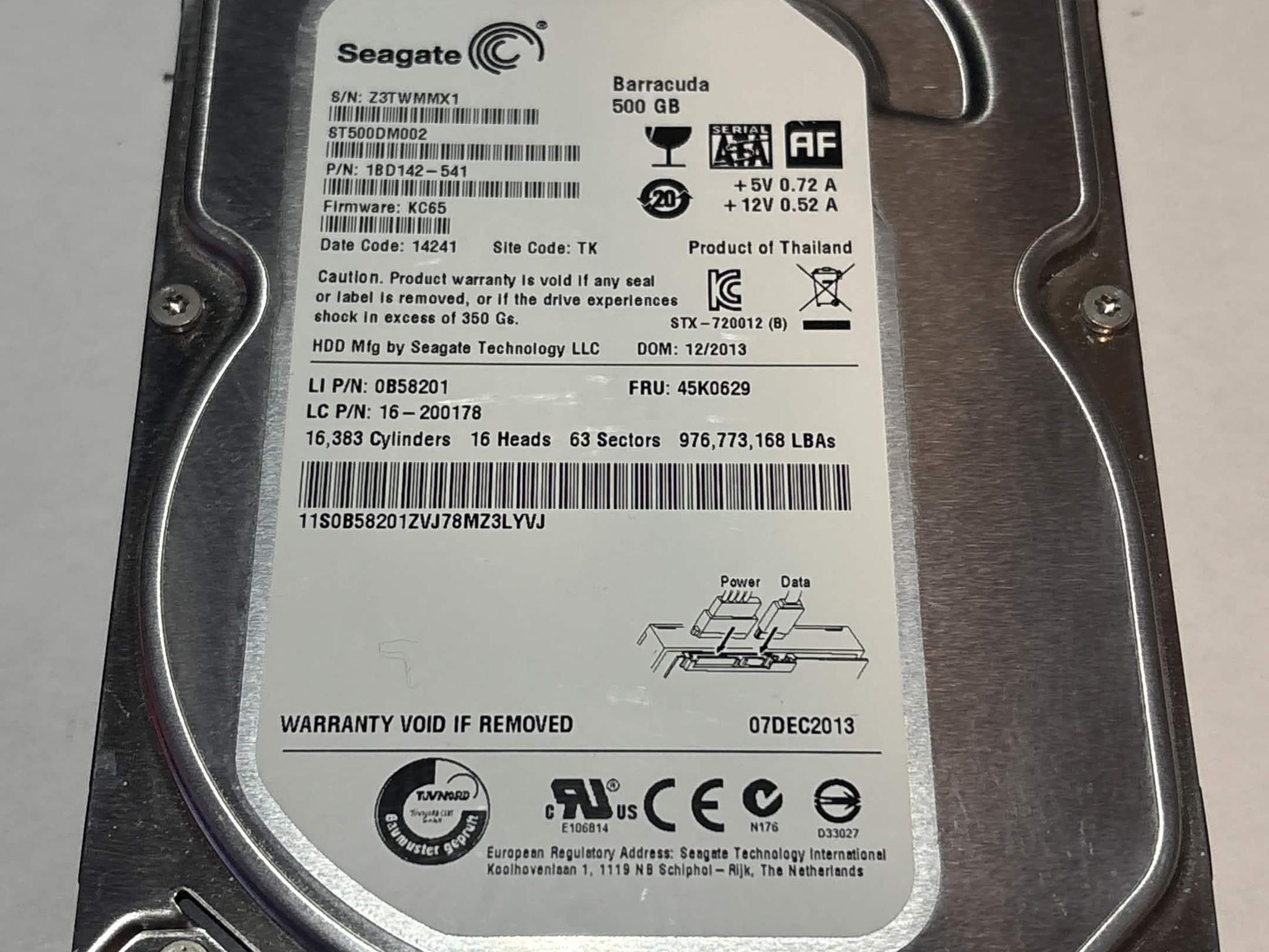 Seagate Barracuda 500GB 7200RPM SATA Hard Drive | Tested & Functional