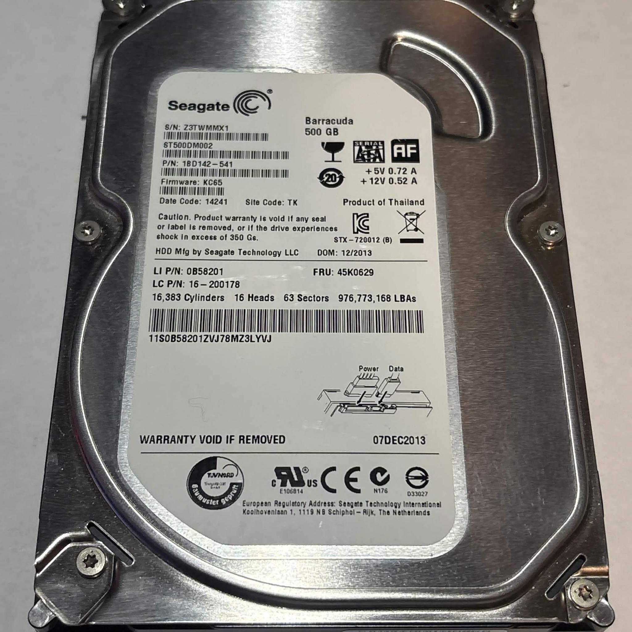 Seagate Barracuda 500GB 7200RPM SATA Hard Drive | Tested & Functional
