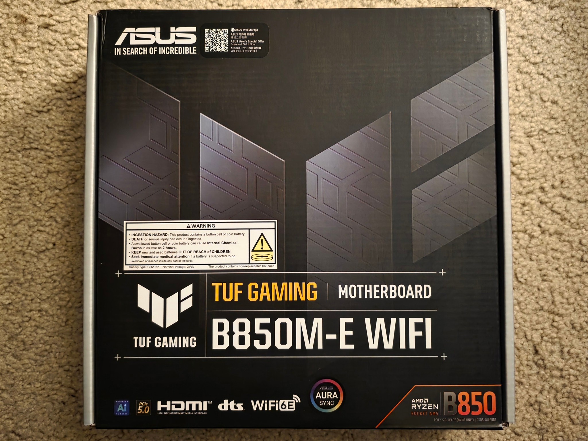 ASUS TUF GAMING B850M-E WIFI AM5 mATX Motherboard Brand New Sealed