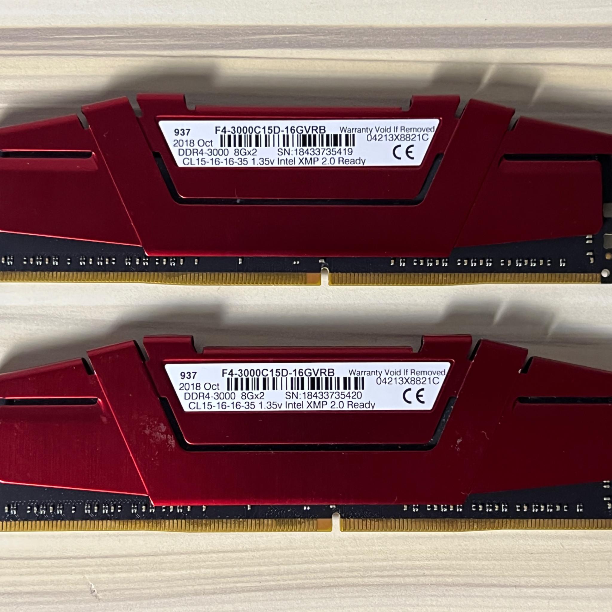 G.Skill Ripjaws 16gb (2x8gb) 3000MHz DDR4 RAM
