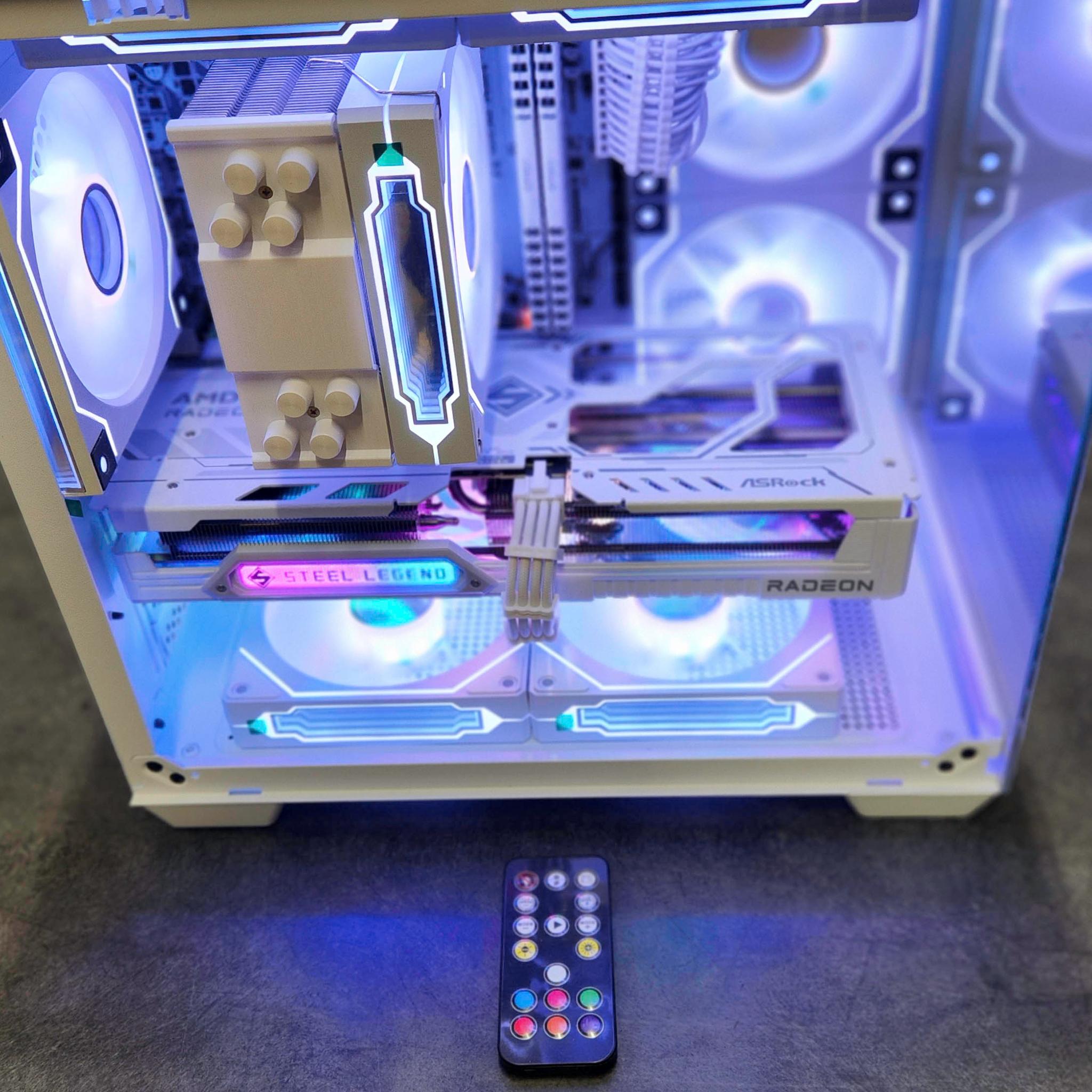 ALL WHITE Custom Gaming PC | Ryzen 5 5500 | RX 9060 XT 8GB | 16GB DDR4 | 1TB SSD | Win 11 Pro