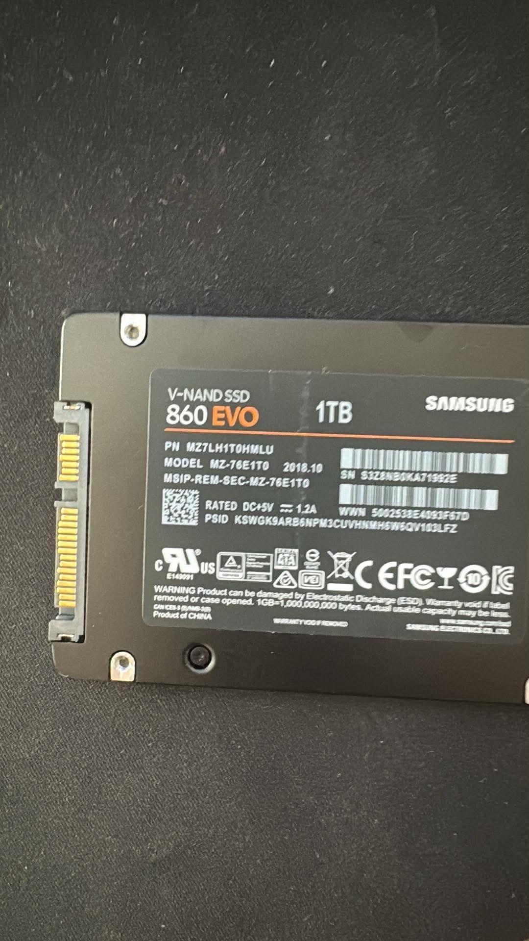 Samsung 860 EVO 1TB 2.5" SATA III Internal V-NAND SSD