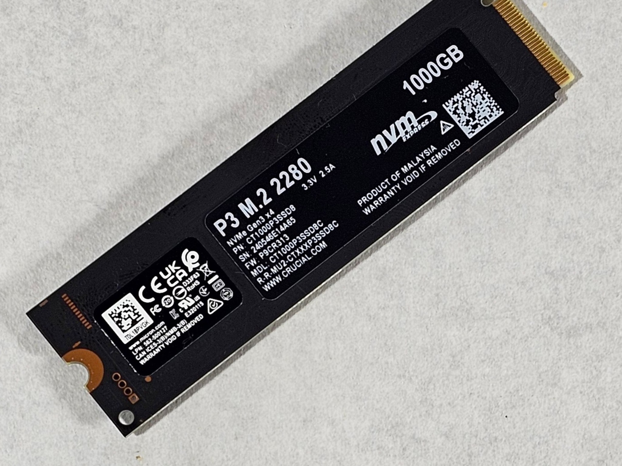1TB NVMe M.2 SSD Crucial