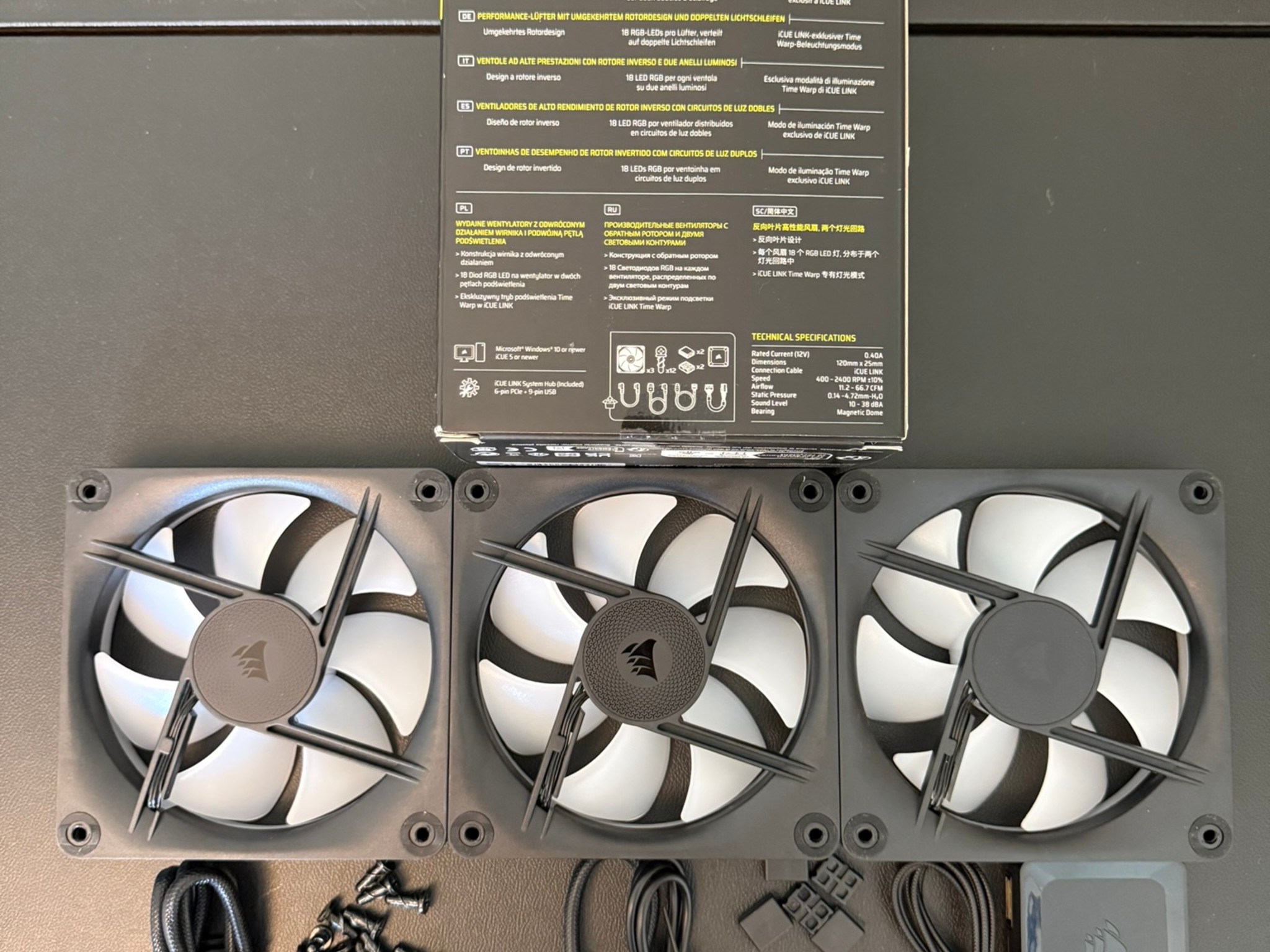 Corsair iCUE LINK LX120-R RGB 120mm Fans (3-Pack) | Excellent Condition | Box Included