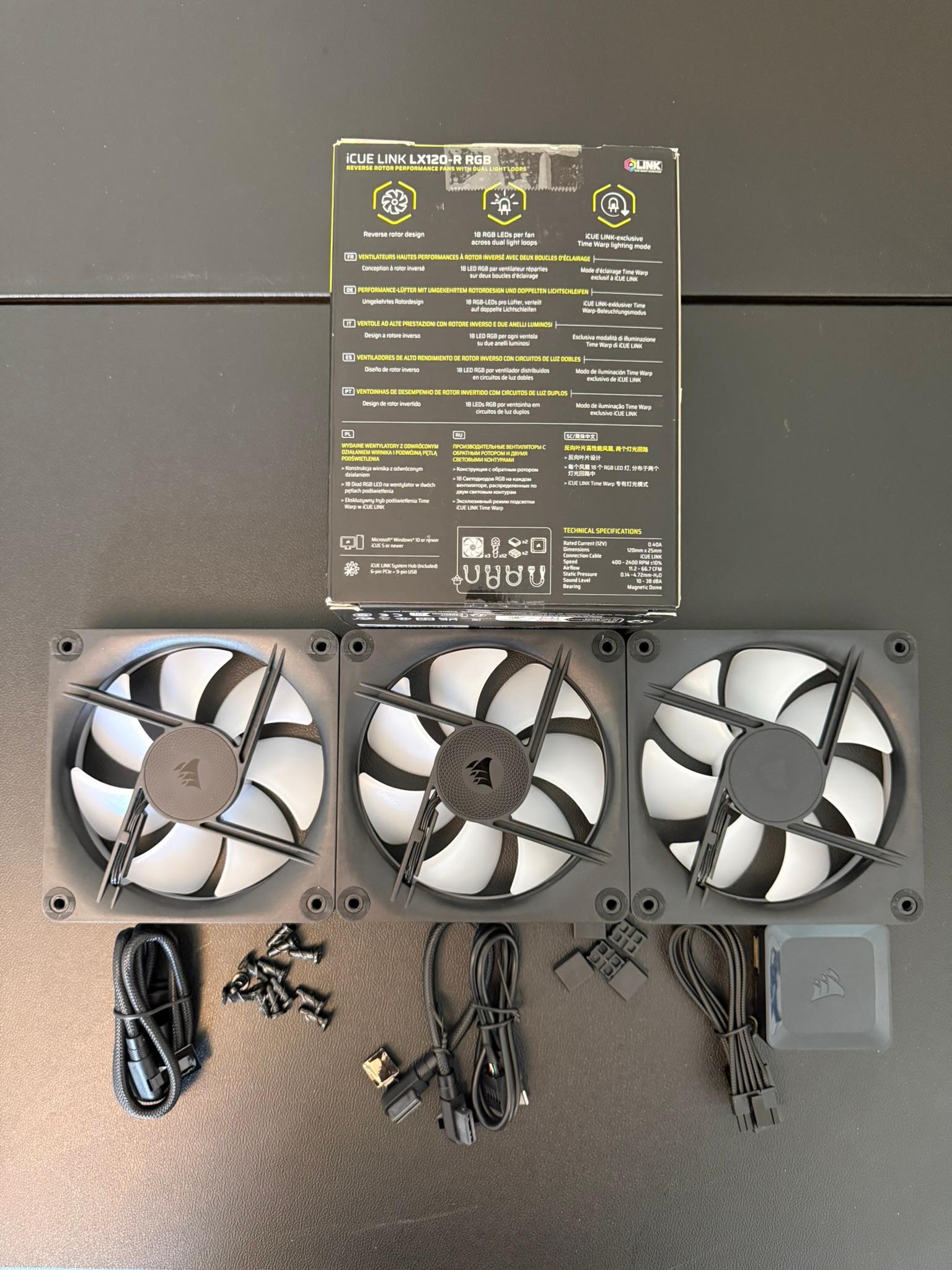 Corsair iCUE LINK LX120-R RGB 120mm Fans (3-Pack) | Excellent Condition | Box Included