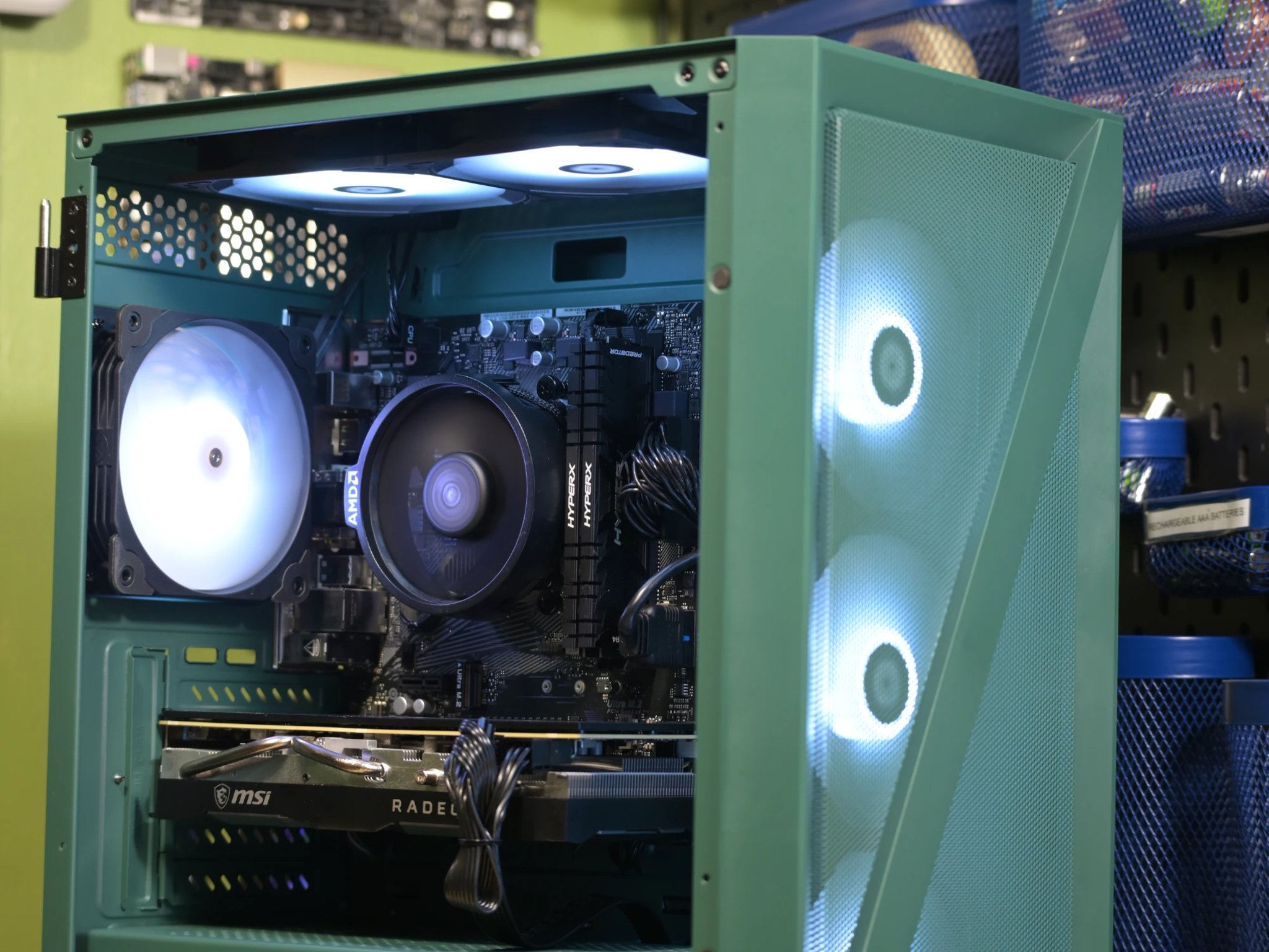 Custom Green RX 5700 XT 8GB Overclocked PC [Ryzen 5 5500, 32gb DDR4 RAM, 1TB SSD]