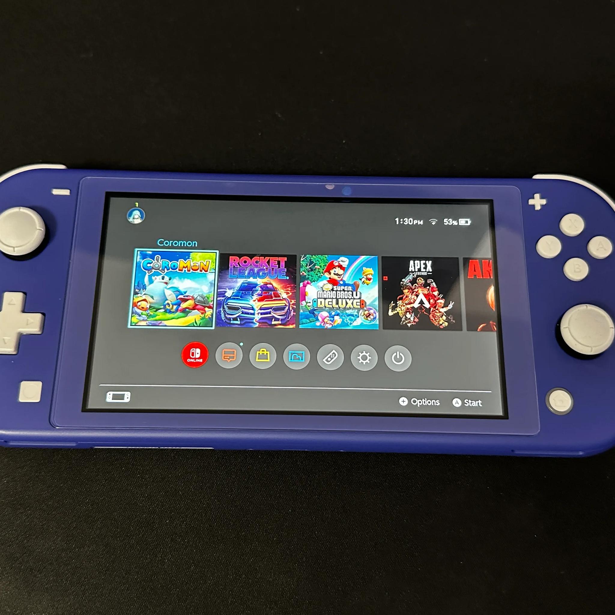 Nintendo Switch Lite 32GB (Blue) BUNDLE (Case + 5 Games Included)