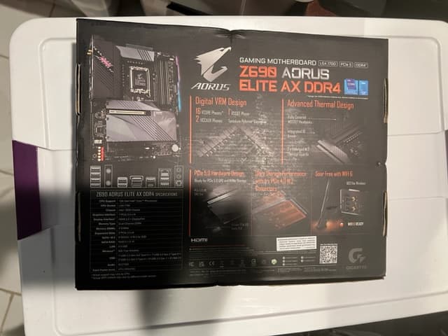 Gigabyte Z690 Aorus Elite AX DDR4 Intel LGA 1700 ATX Motherboard