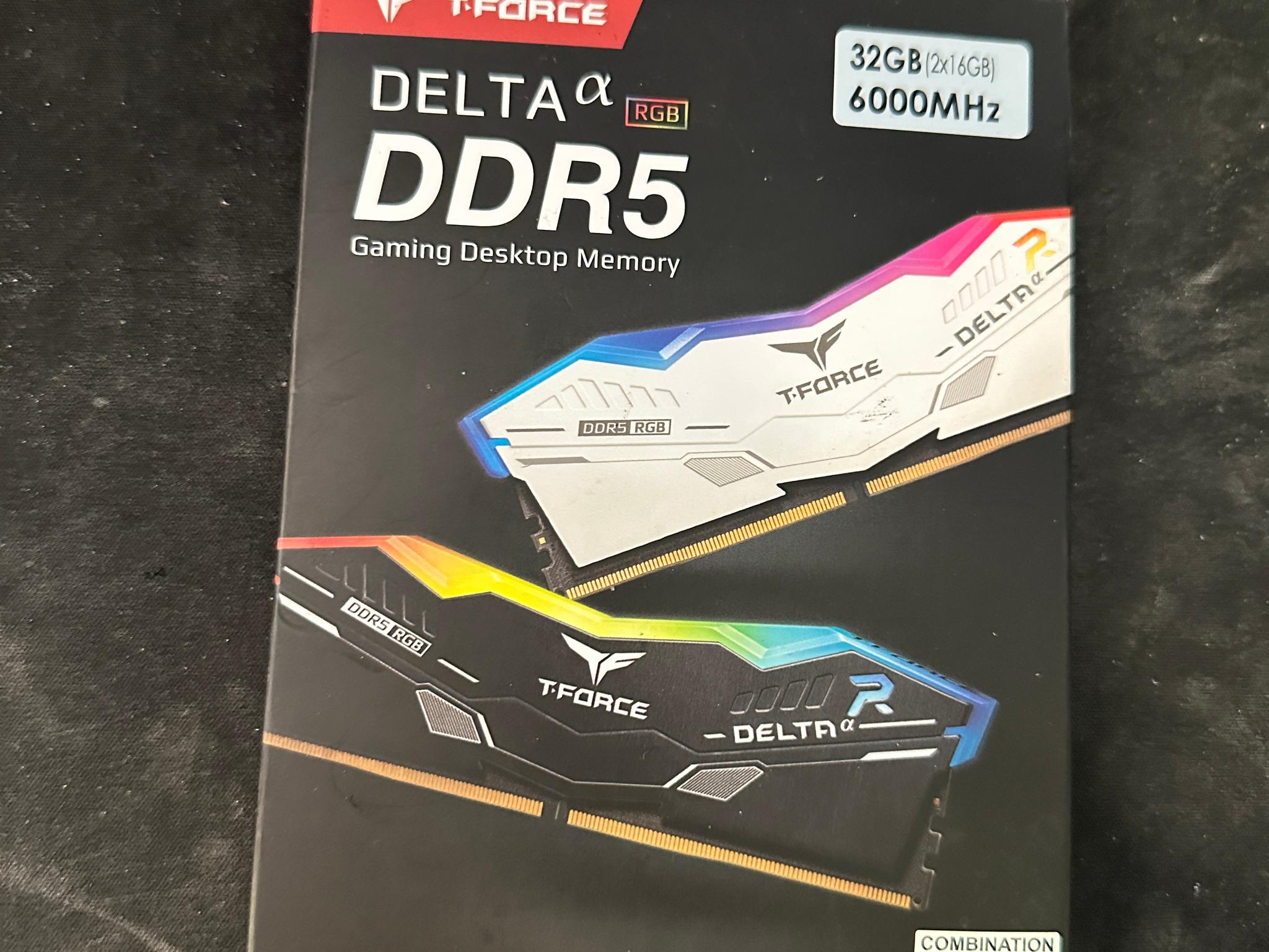 White DDR5 T-Force Delta 16gb