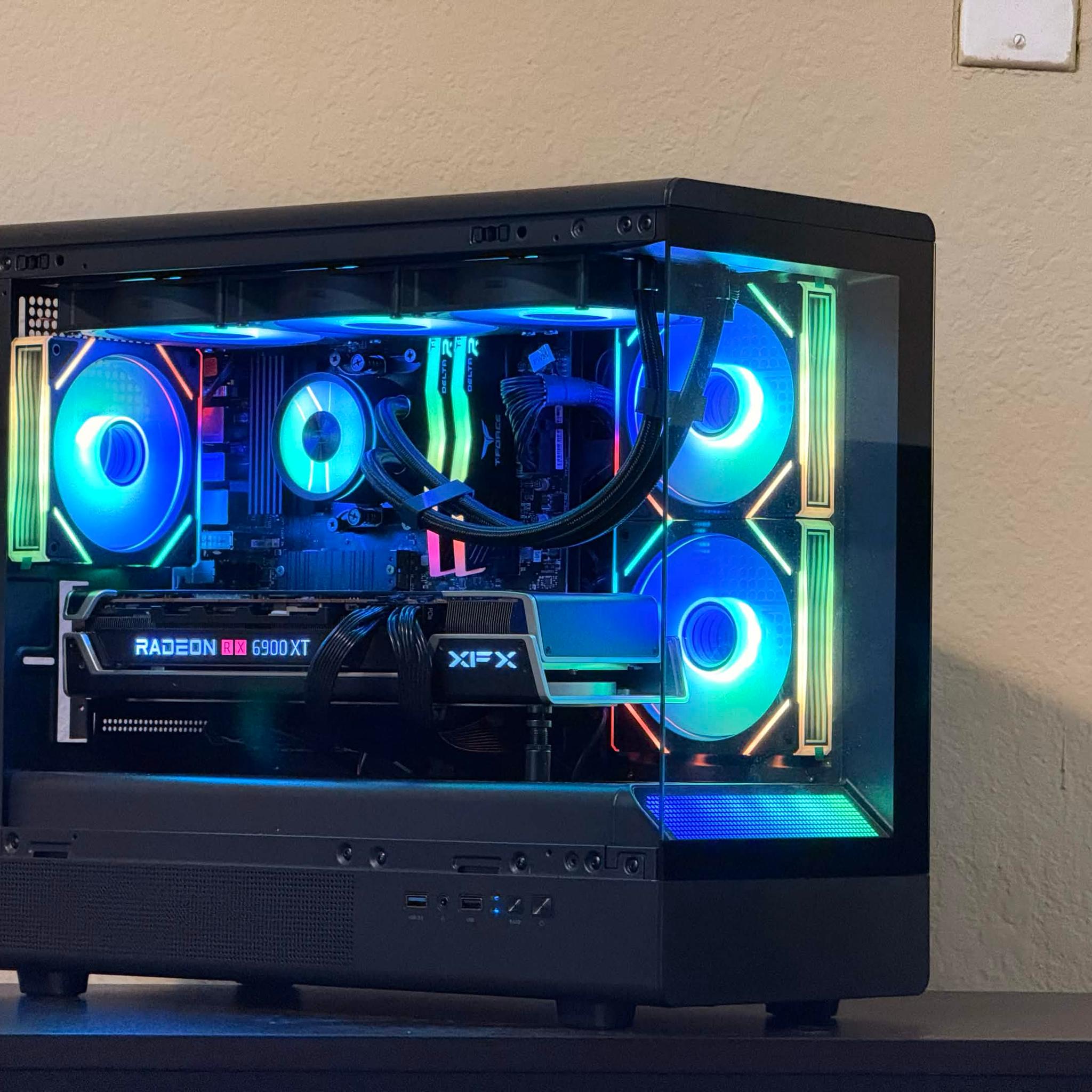 FREE SHIPPING 🖤 🌈 Black RGB Gaming PC | RX 6900 XT 16GB | Ryzen 7 5700x | 1TB SSD | 32 GB DDR4