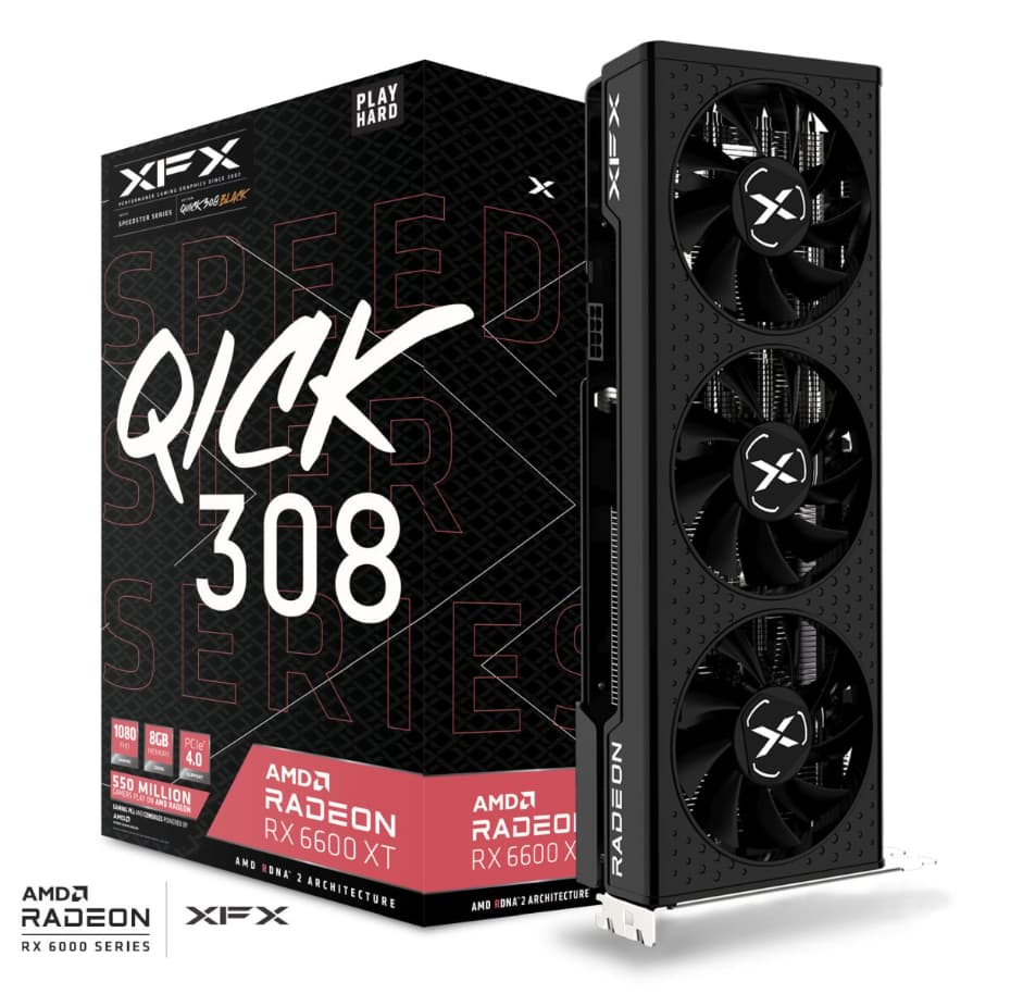 XFX Speedster QICK 308 AMD Radeon RX 6600 XT 8GB GDDR6 Graphics Card