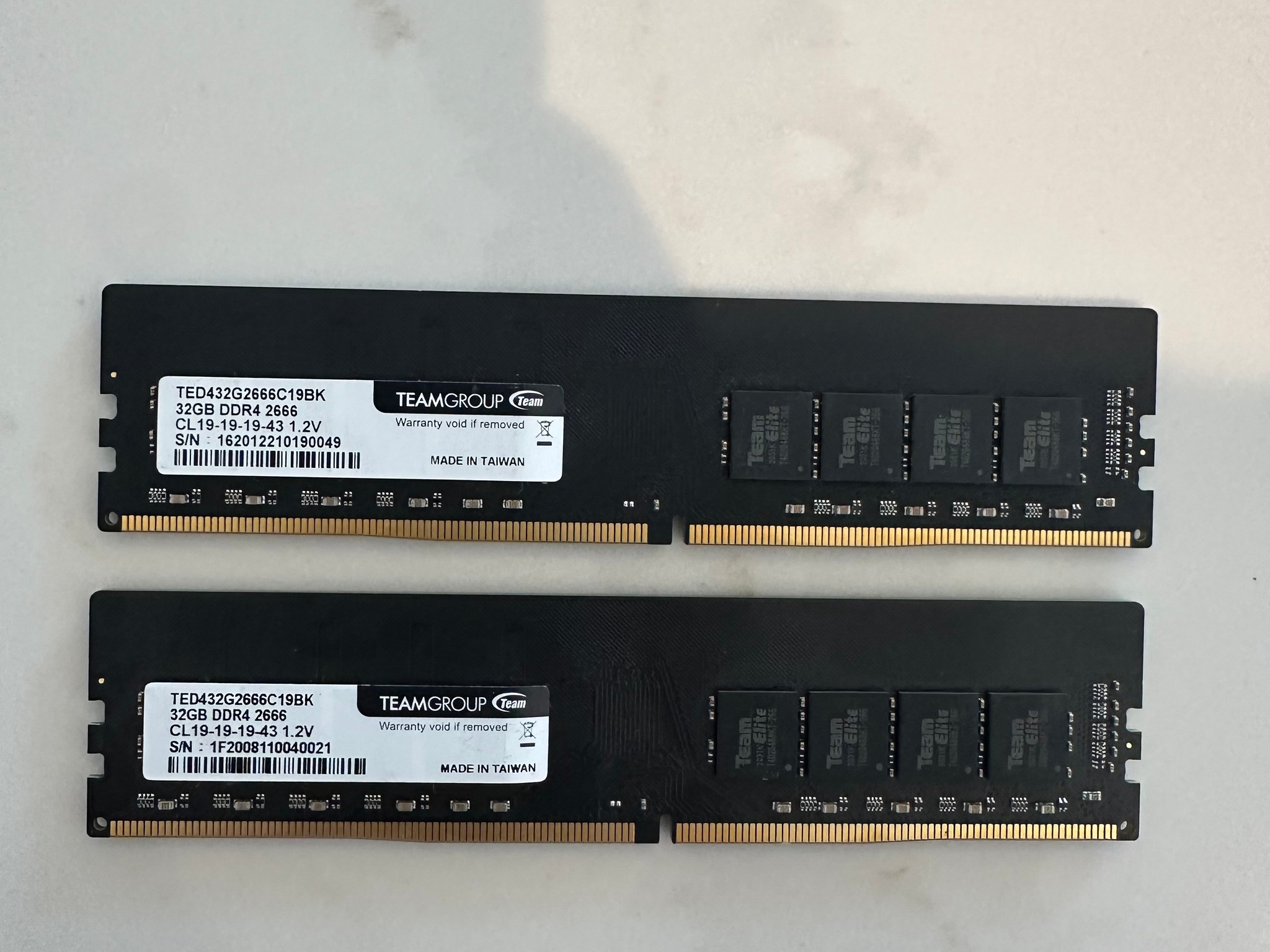 TeamGroup Elite 64GB (2x32GB) DDR4 2666MHz Desktop RAM - Tested Working