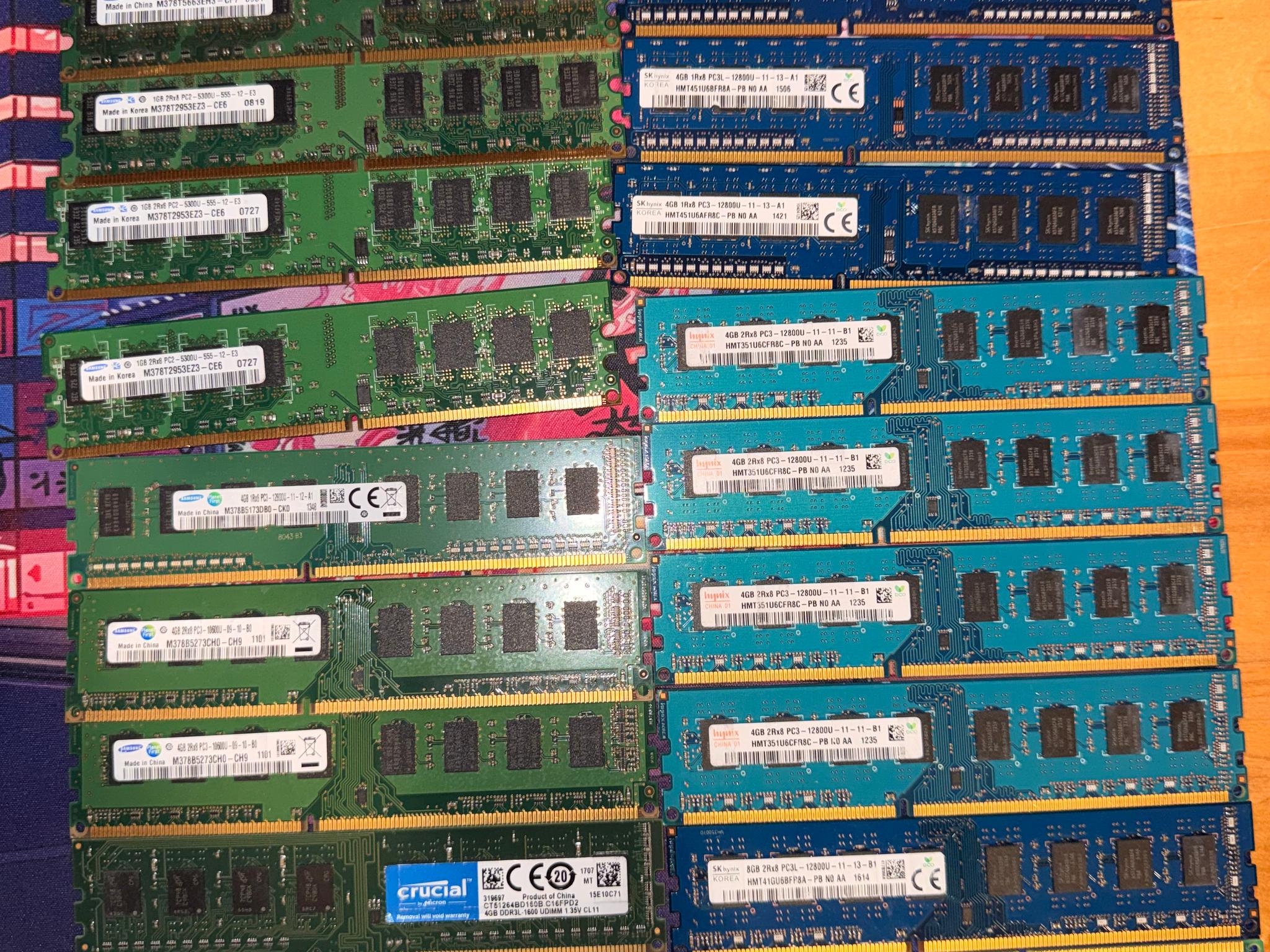 (18) x 4GB DDR3 12800U - 72 GB of Server use or to revive an old workstation