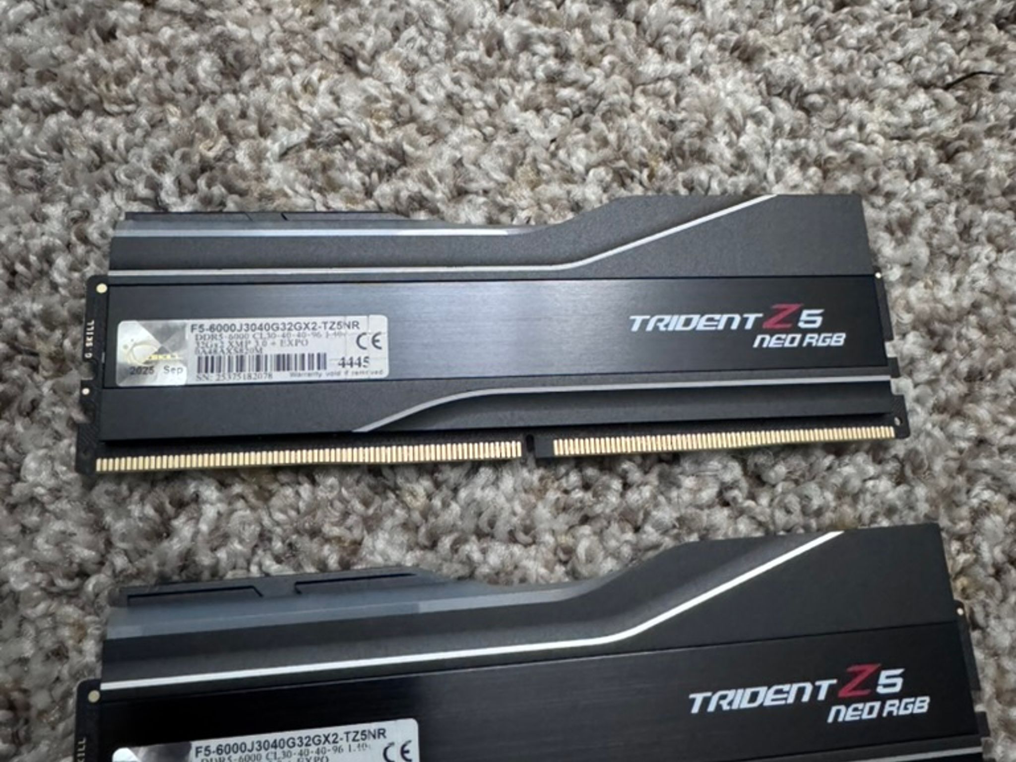 G.SKILL Trident Z5 Neo RGB 64GB (2 x 32GB) - DDR5 6000 - CL30 - Model F5-6000J3040G32GX2-TZ5NR