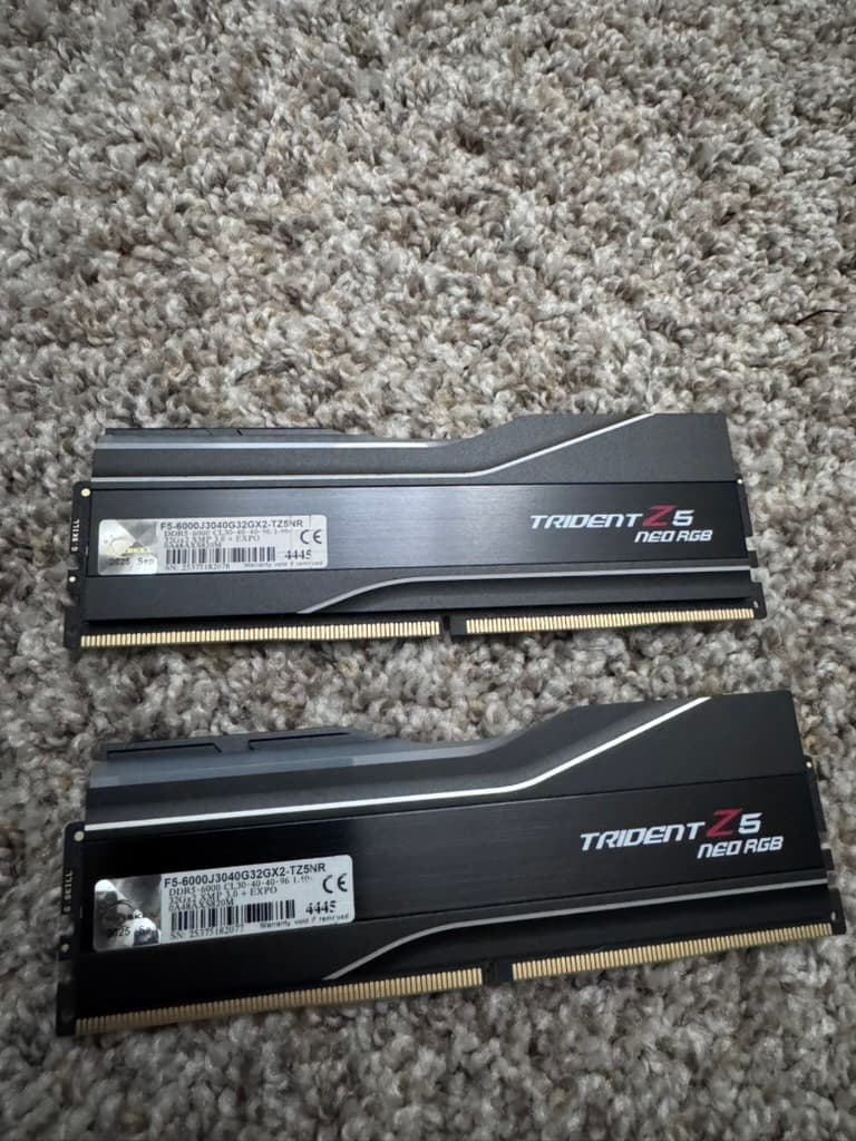 G.SKILL Trident Z5 Neo RGB 64GB (2 x 32GB) - DDR5 6000 - CL30 - Model F5-6000J3040G32GX2-TZ5NR