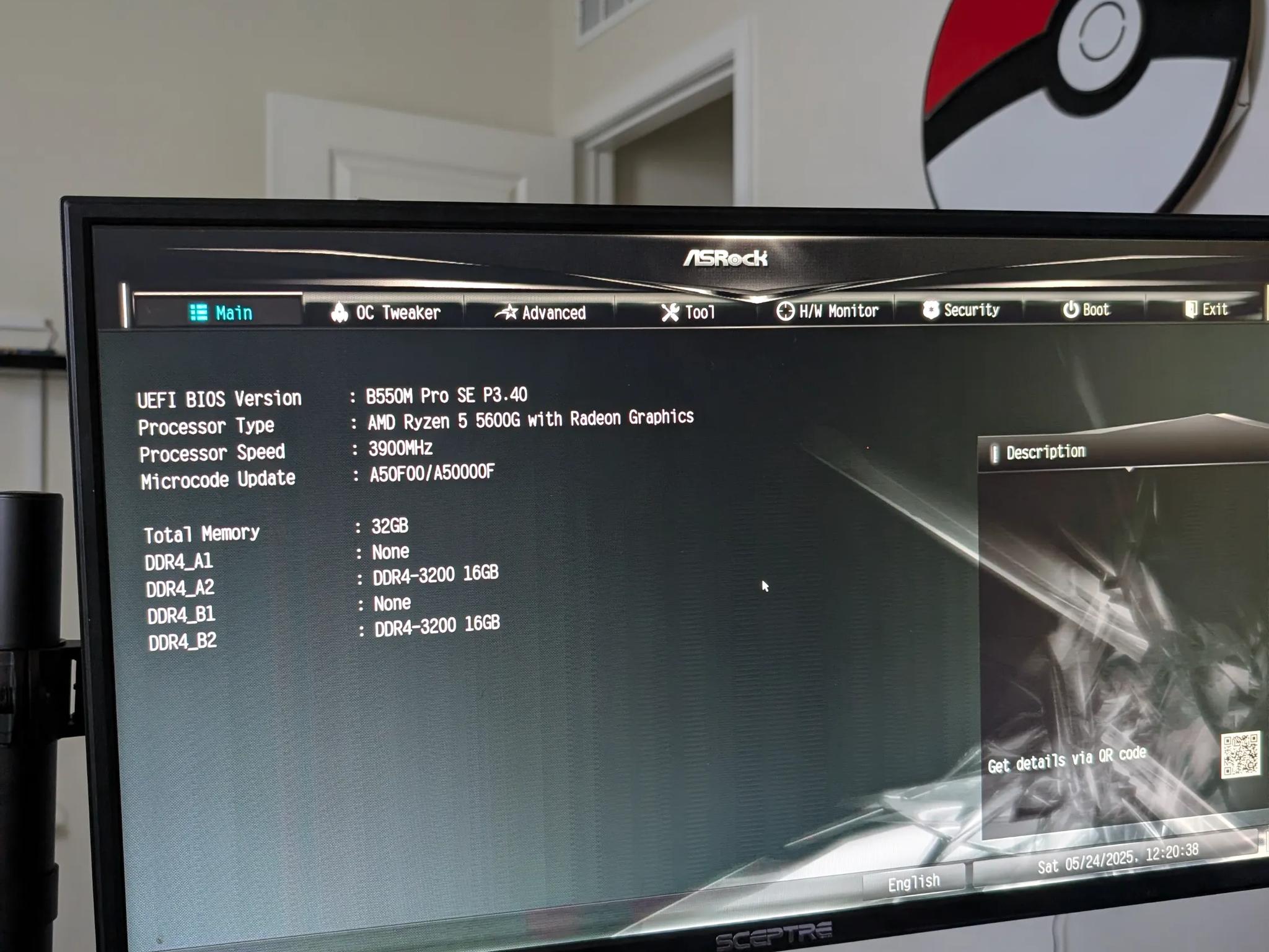 ASRock B550 Pro4 SE with Ryzen 5 5600g, 32gb DDR4 3200 ram, thermalright RGB cooler and 1tb GEN3 SSD