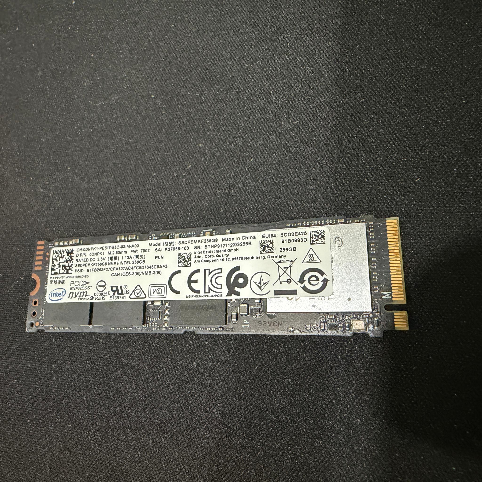 Intel 256gb NVMe M2 drive Gen 3