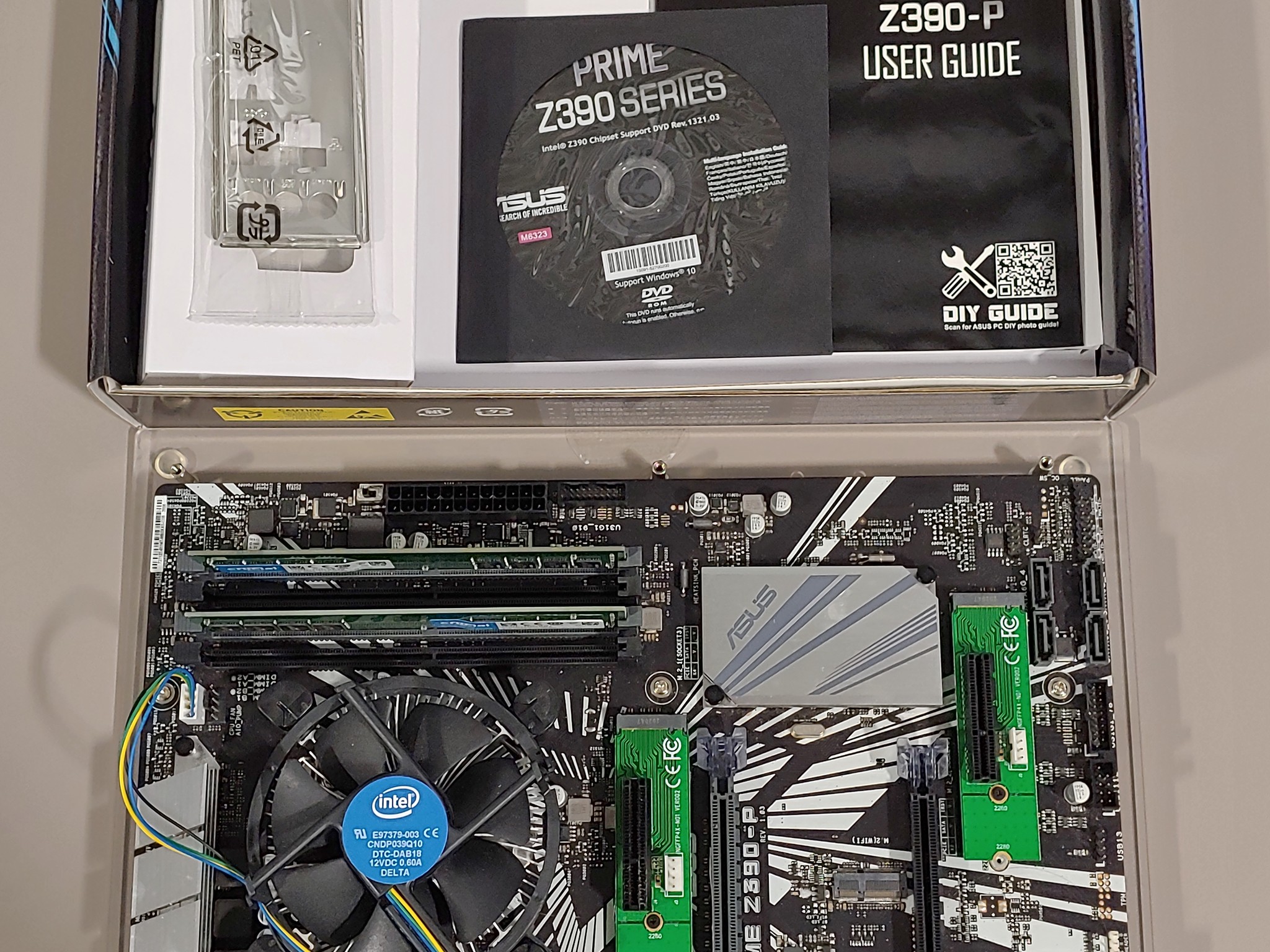ASUS PRIME Z390-P ATX motherboard combo, tested and verified working before listing.