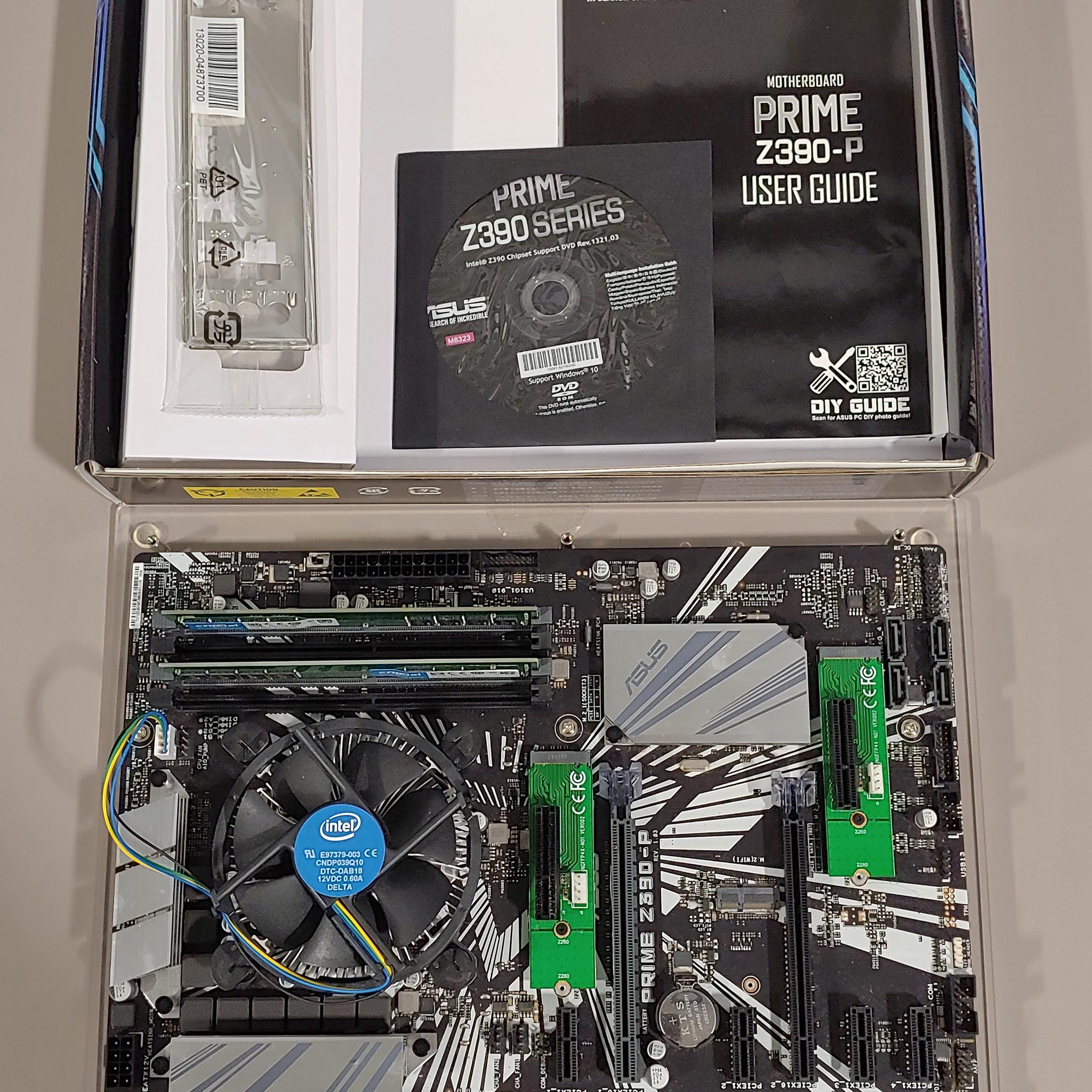 ASUS PRIME Z390-P ATX motherboard combo, tested and verified working before listing.
