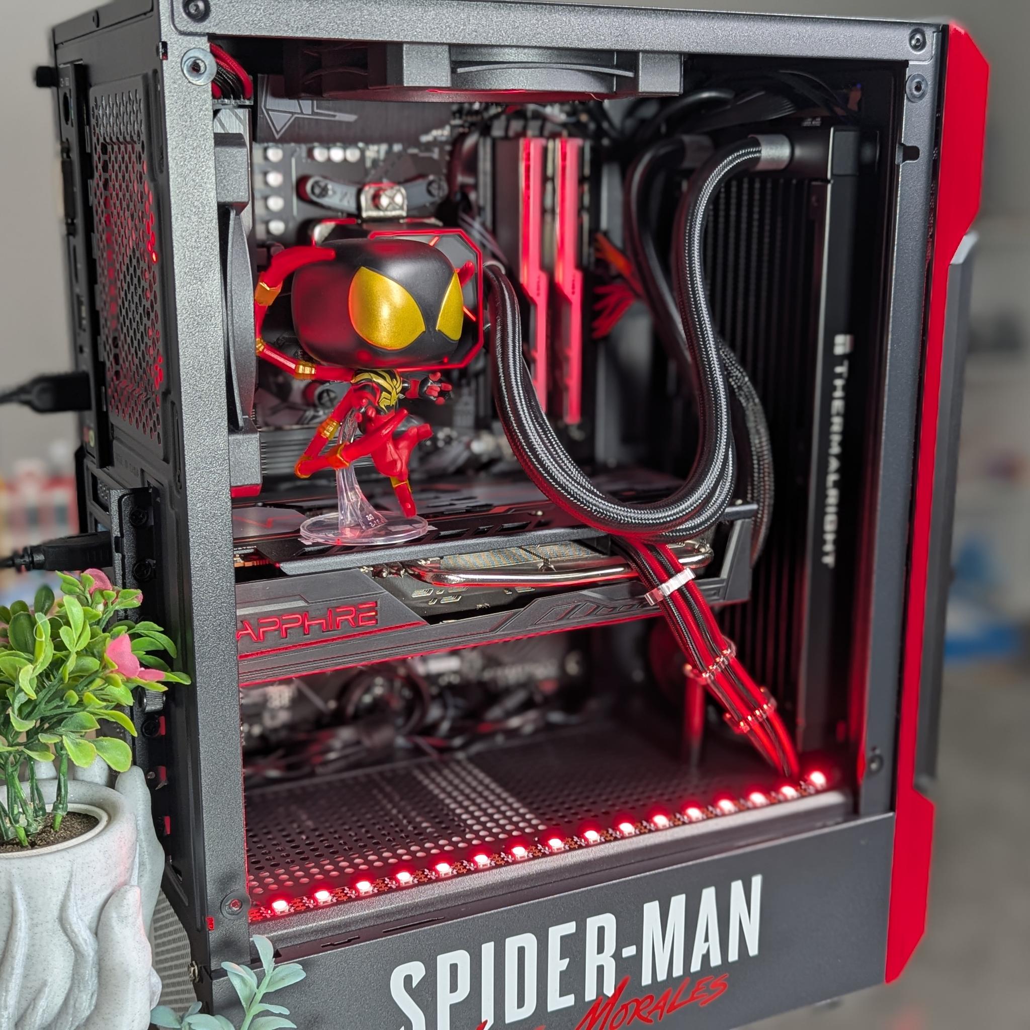 The Spiderman Gaming PC | Liquid Cooled Ryzen 5 CPU + RX 5600XT GPU | 1TB SSD | 16GB RAM