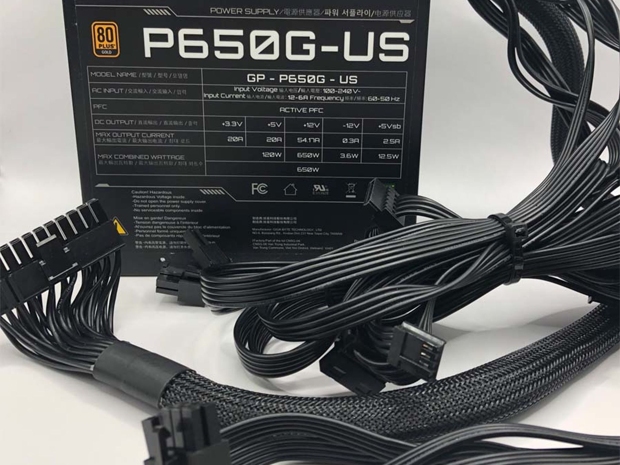 Gigabyte 650 Watt 80+ Gold Rated PSU P650G-US *Pulled from open box pre-built* *Tested Working*