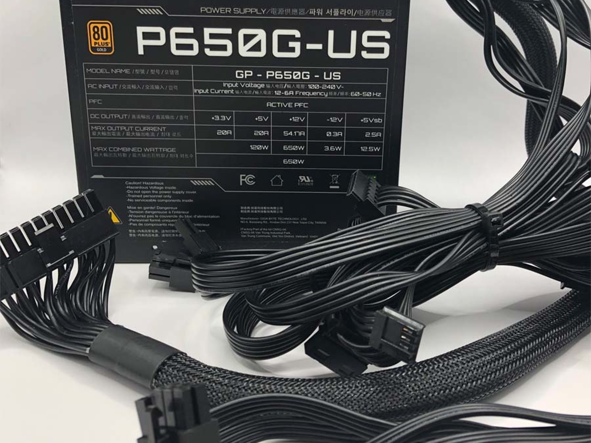 Gigabyte 650 Watt 80+ Gold Rated PSU P650G-US *Pulled from open box pre-built* *Tested Working*