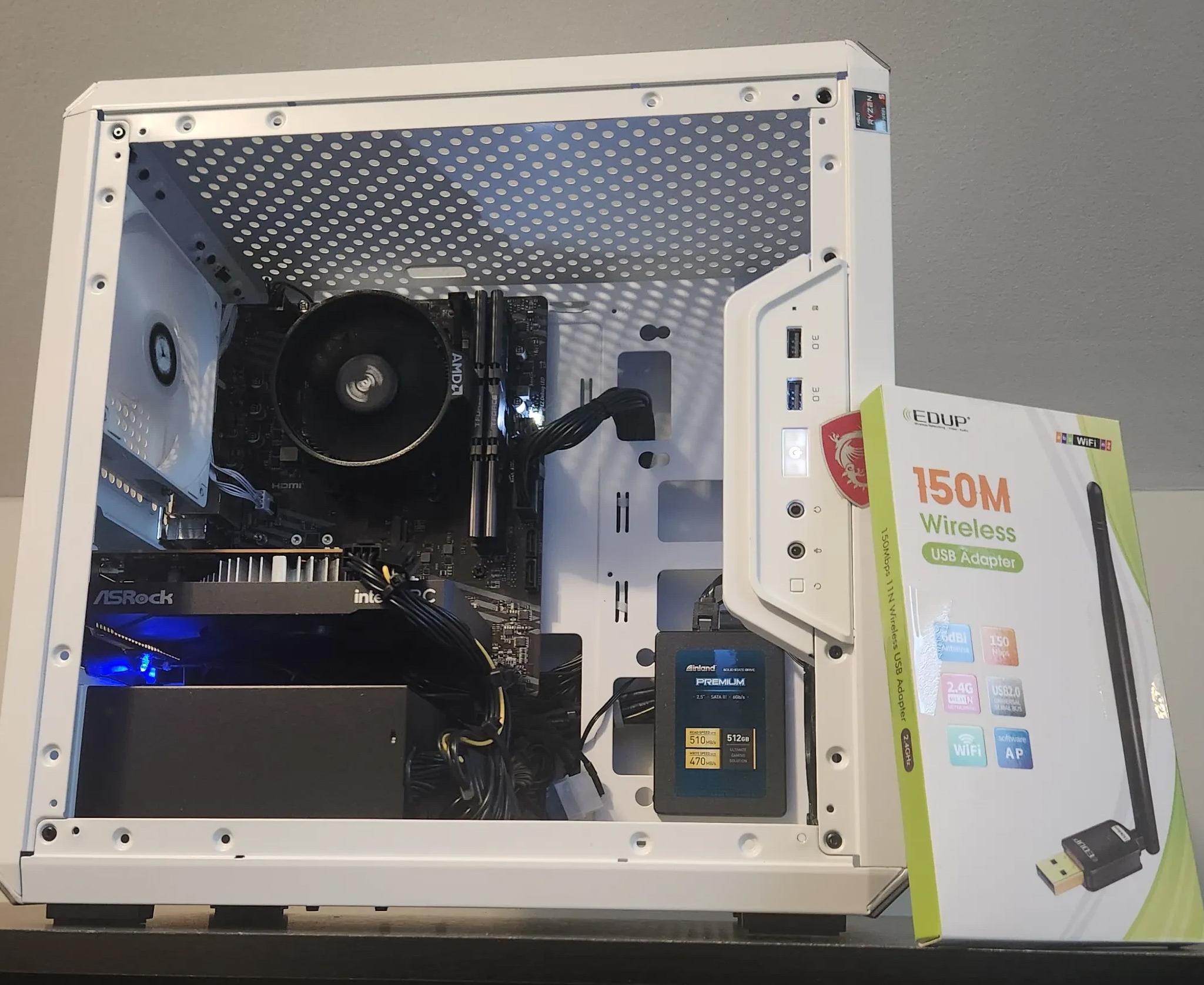Budget Gaming Rig Ready to Go! Ryzen 5 4500, Intel Arc A380, 16GB Ram, Cooler Master 300L