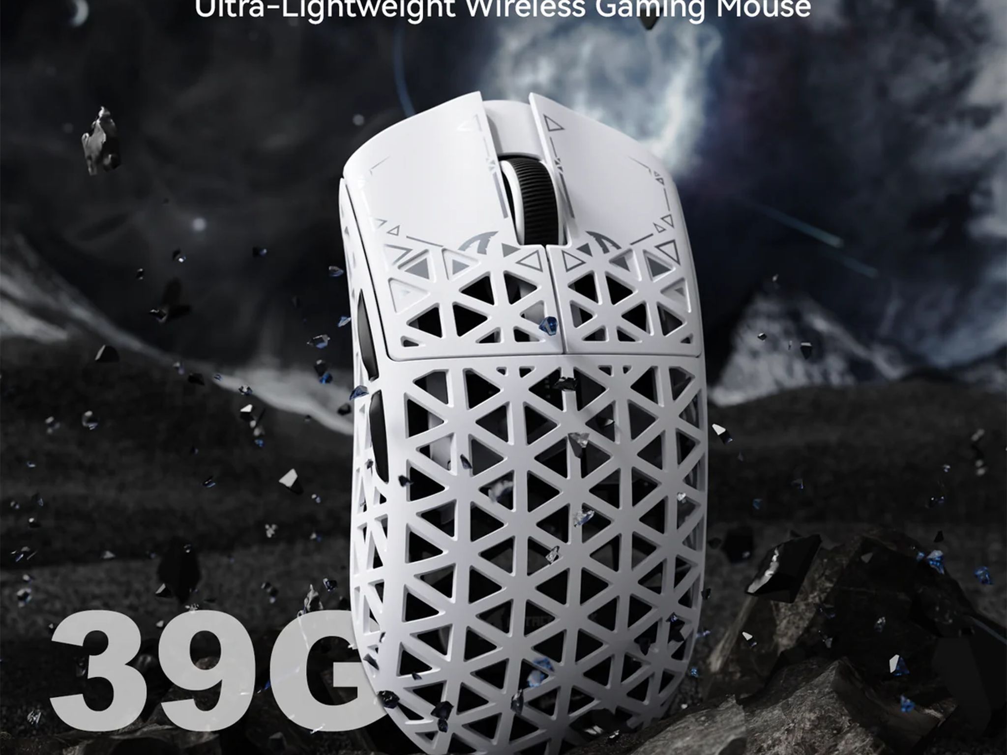 NEW White Attack Shark R5 Ultra 39g Carbon Fiber Gaming Mouse PAW3950MAX 8K Wireless 42K DPI