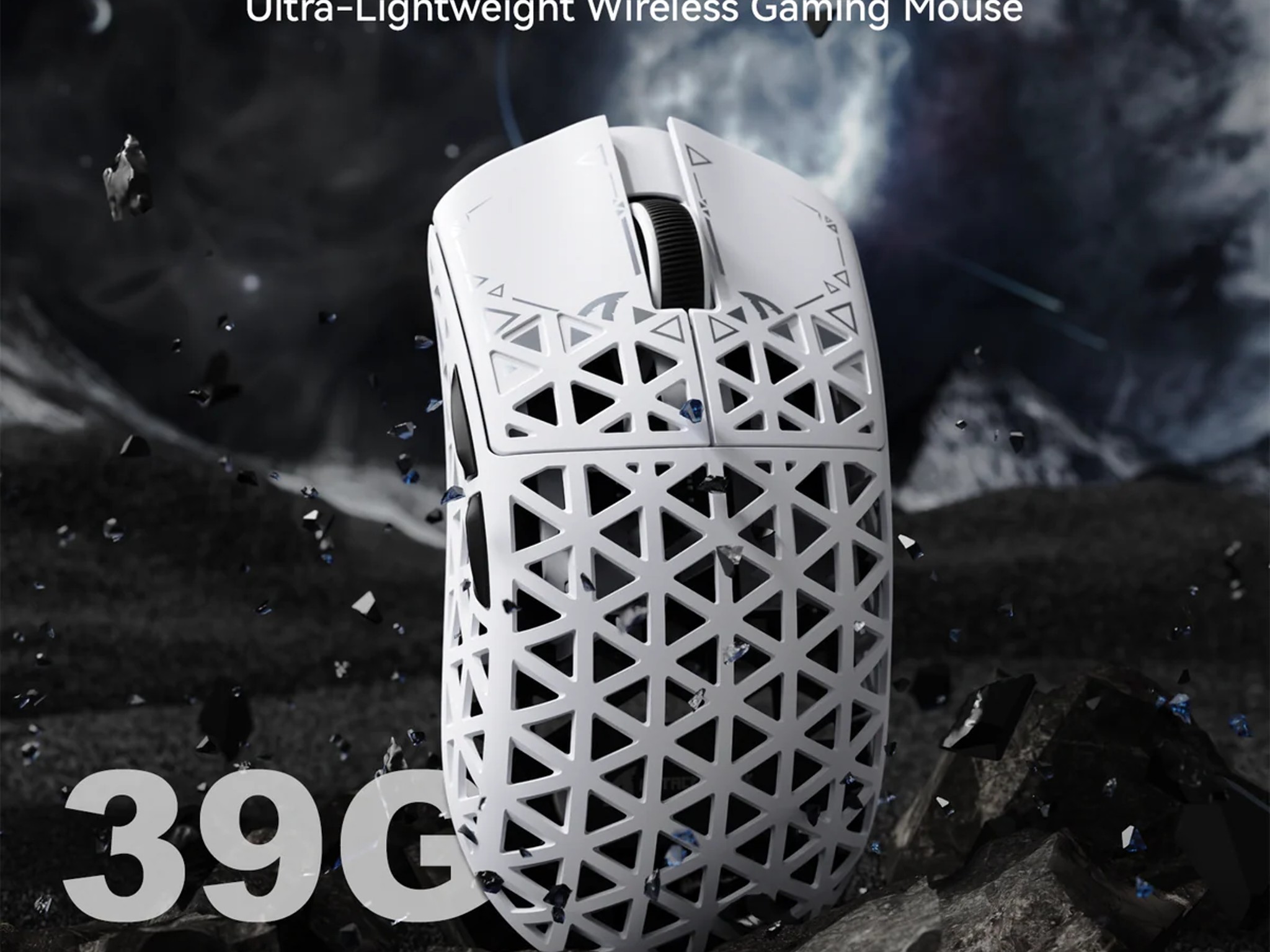 NEW White Attack Shark R5 Ultra 39g Carbon Fiber Gaming Mouse PAW3950MAX 8K Wireless 42K DPI