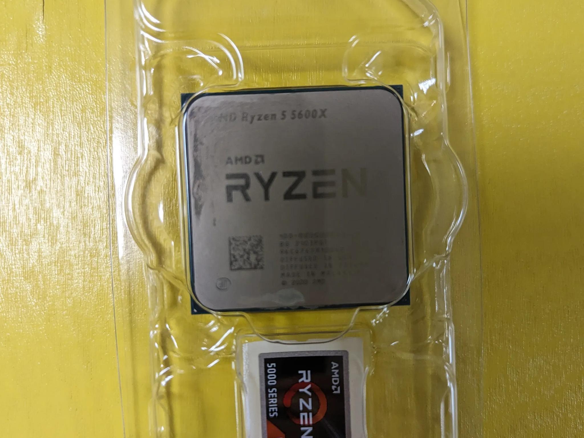 AMD Ryzen 5 5600X CPU: 6 core 12 thread processor 4.6GHz Max Boost, original box and cooler included