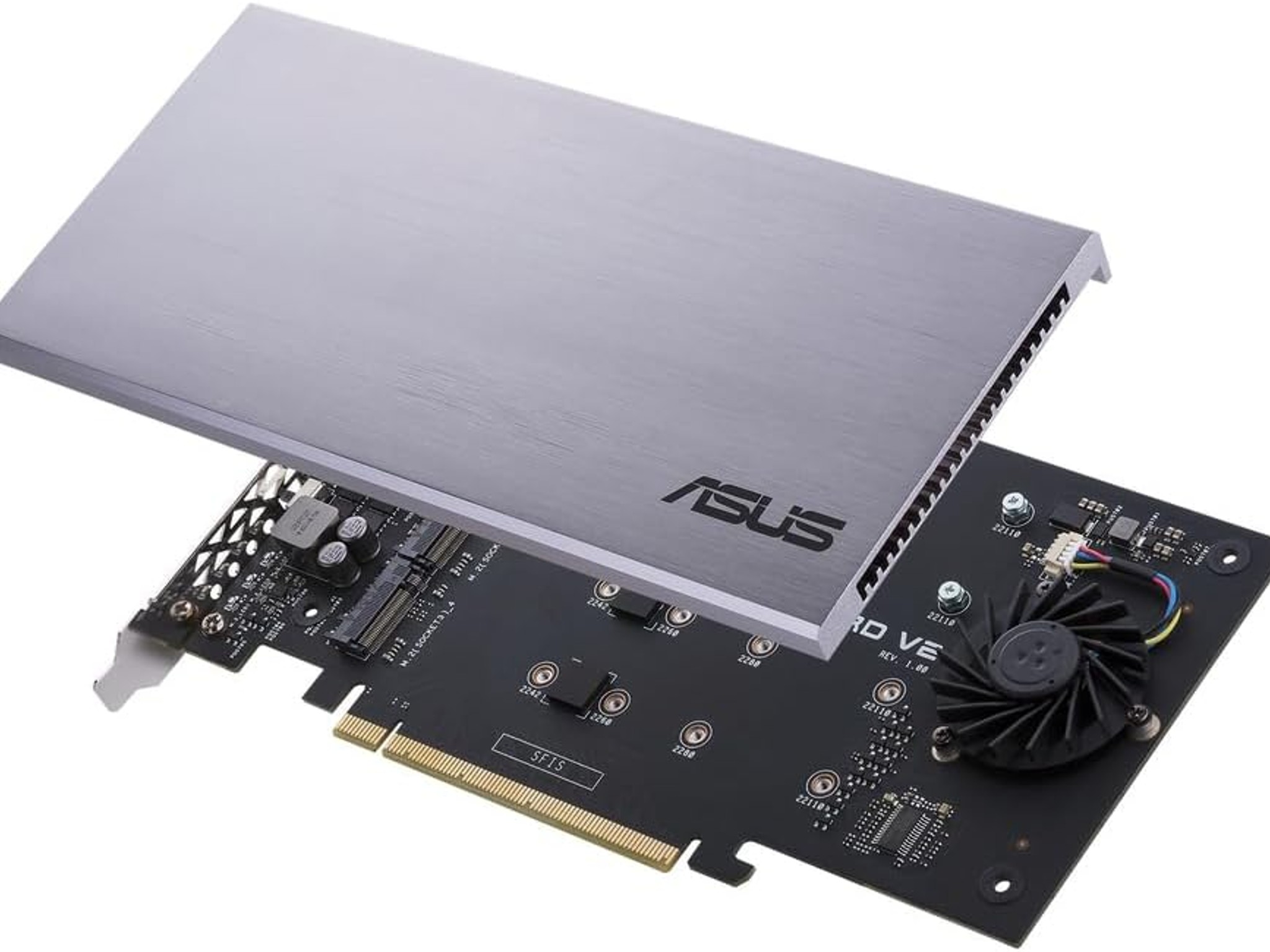 ASUS Hyper M.2 X16 PCIe 3.0 X4 Expansion V2 Supports 4 NVMe M.2 Intel VROC AMD Ryzen Threadripper