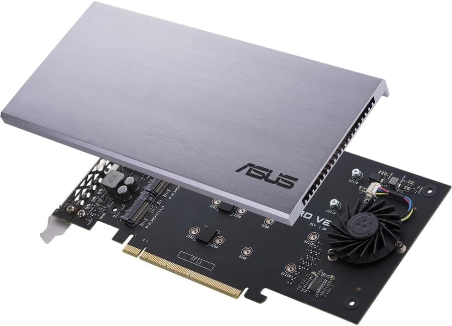 ASUS Hyper M.2 X16 PCIe 3.0 X4 Expansion V2 Supports 4 NVMe M.2 Intel VROC AMD Ryzen Threadripper