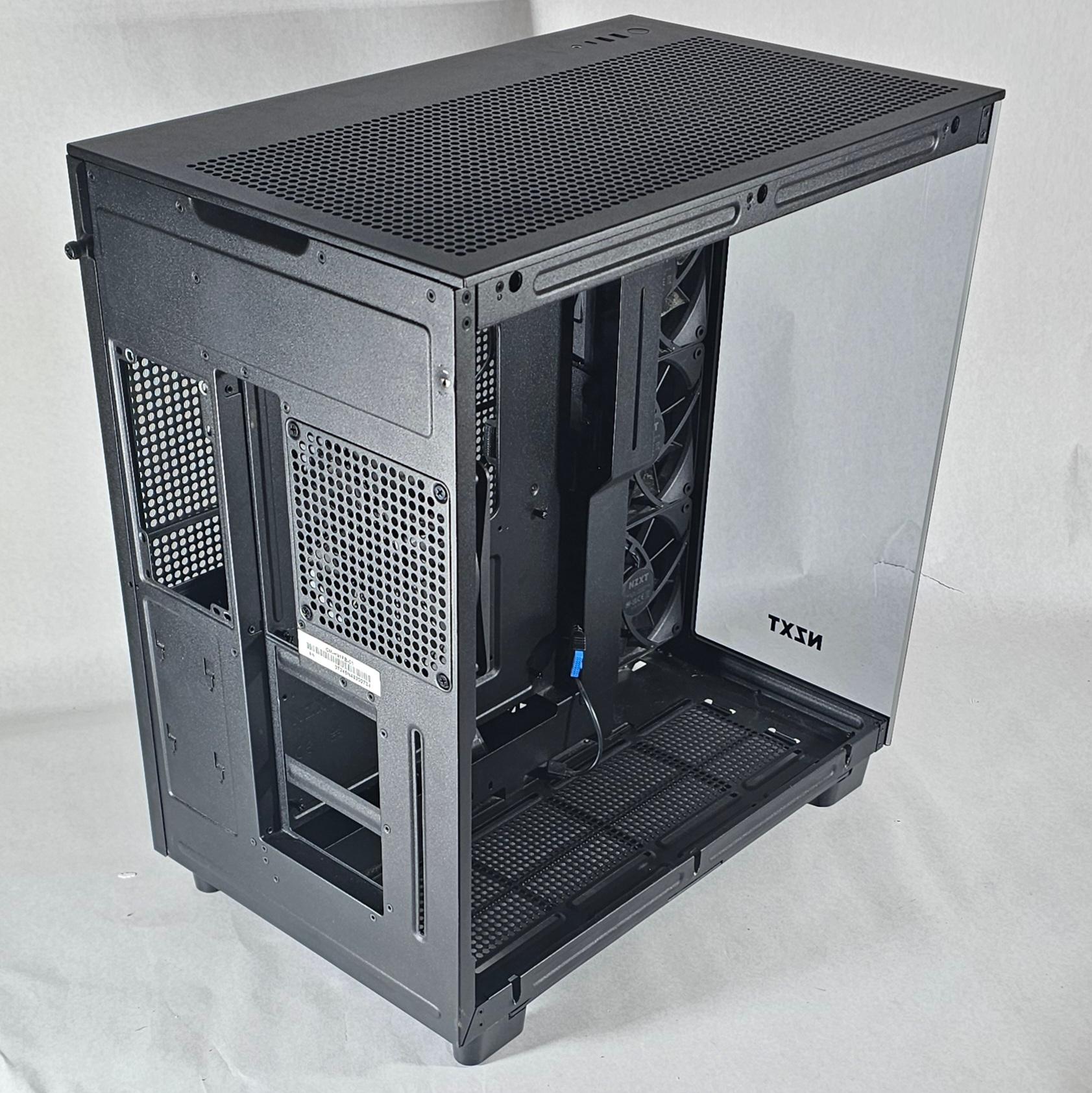 Black NZXT PC Case with Tempered Glass w/ 4 Fans