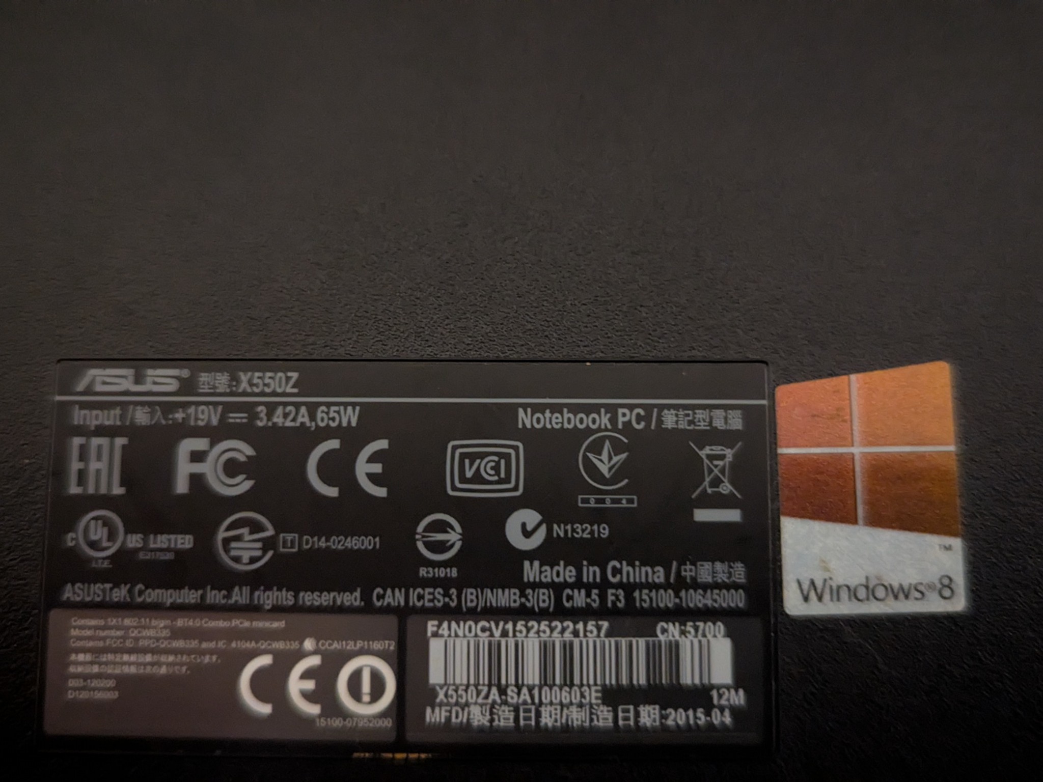 Asus X550ZA 15.6" AMD Powered Laptop Works but.....(read)